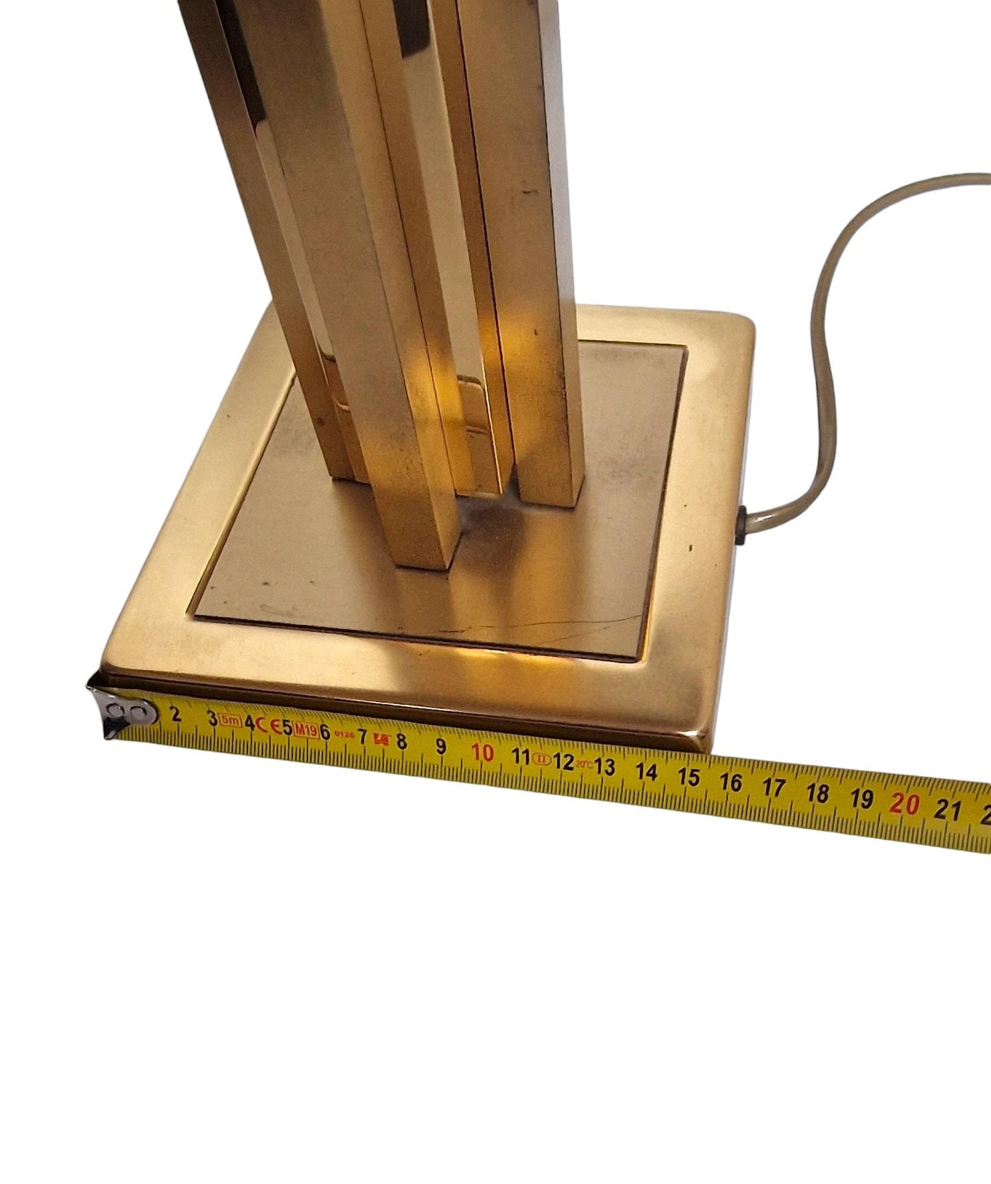 80s Brass Skyscraper Table Lamp, Hollywood Regency Style