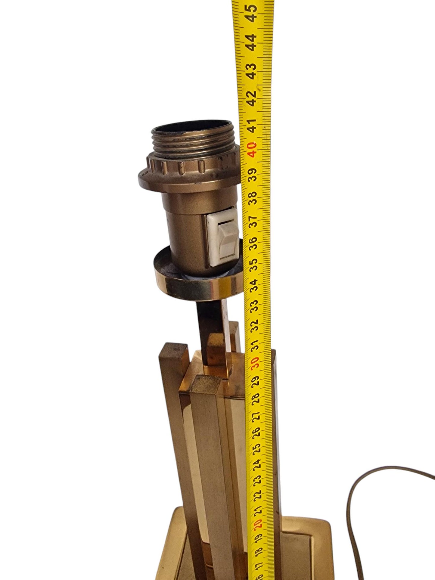 80s Brass Skyscraper Table Lamp, Hollywood Regency Style