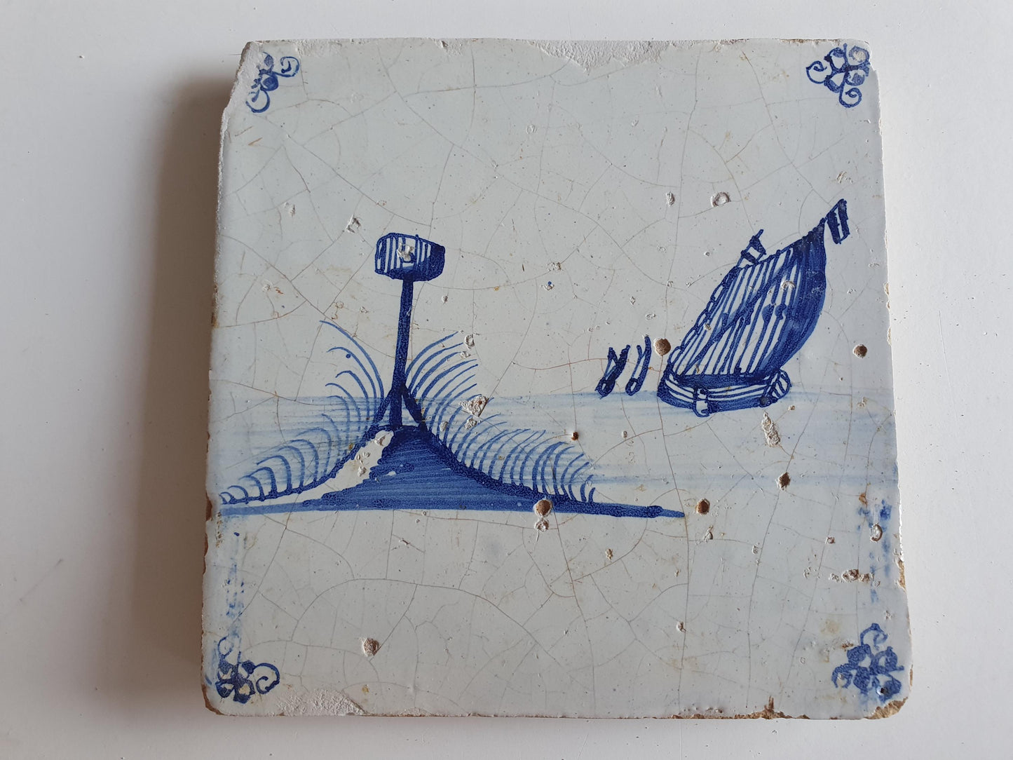 17th Century Delft Tile, Holland Landscape, Collectible Dutch Tile