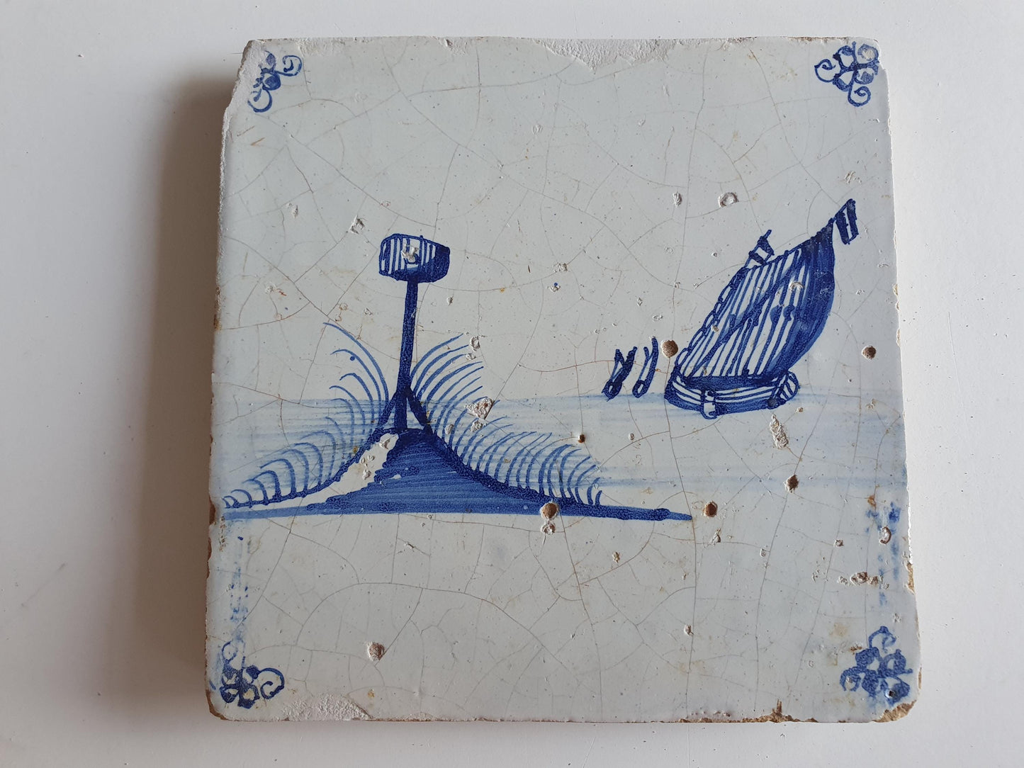 17th Century Delft Tile, Holland Landscape, Collectible Dutch Tile