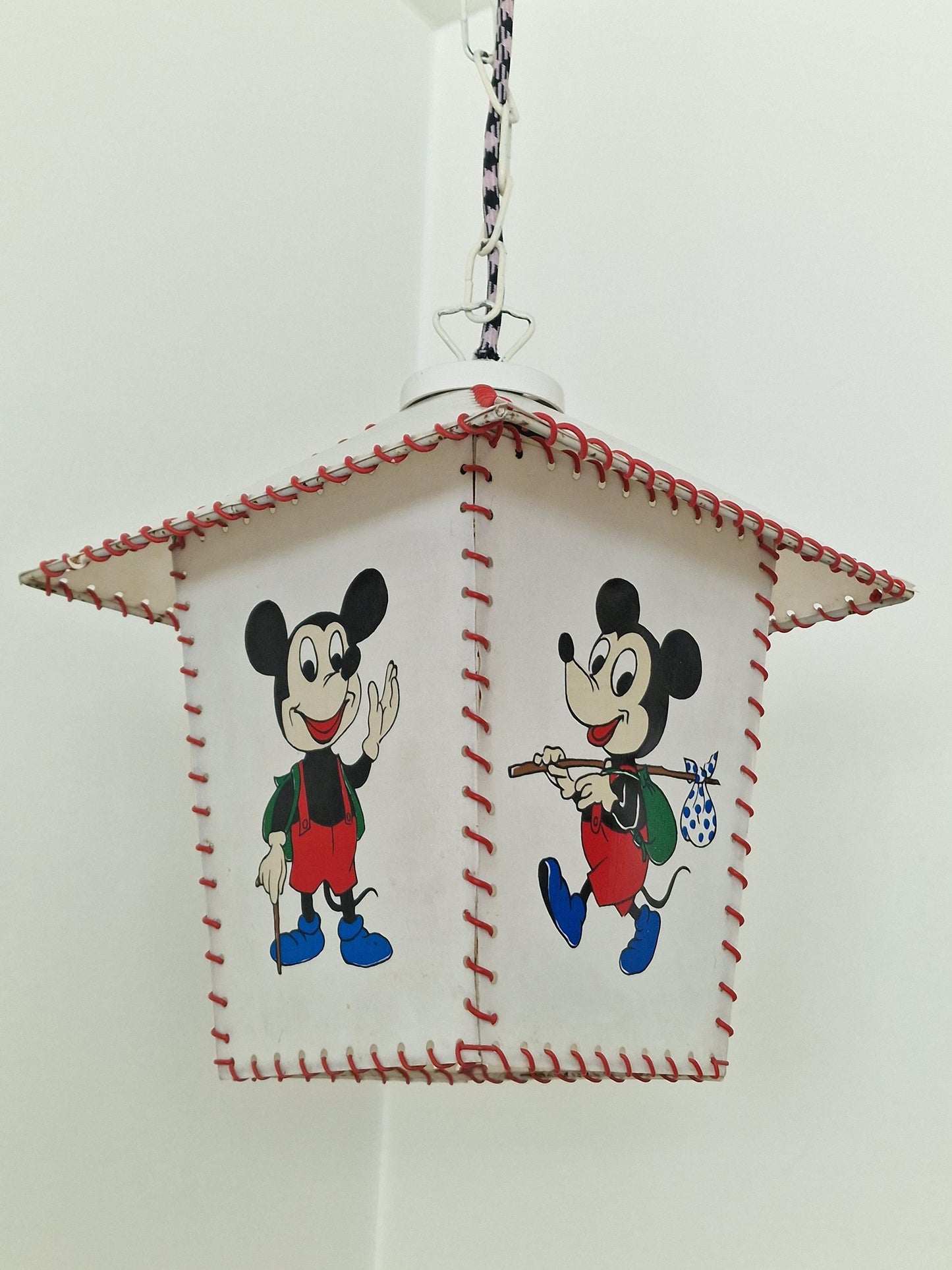 Vintage Mickey Mouse Ceiling Lamp, Walt Disney Collectible, 1950s German Pendant