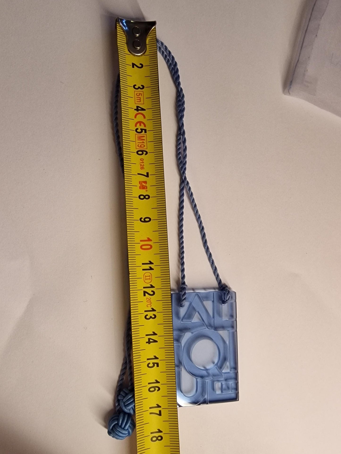 Lalique Crystal Necklace, Blue Art Deco Pendant, Silk Rope, France