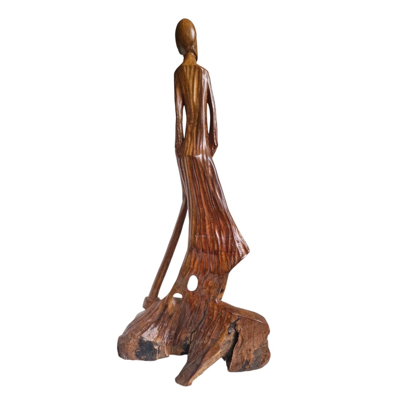 Signed Melodie nDimande Wood Carving – South African Figural Art (68cm XL Sculpture)