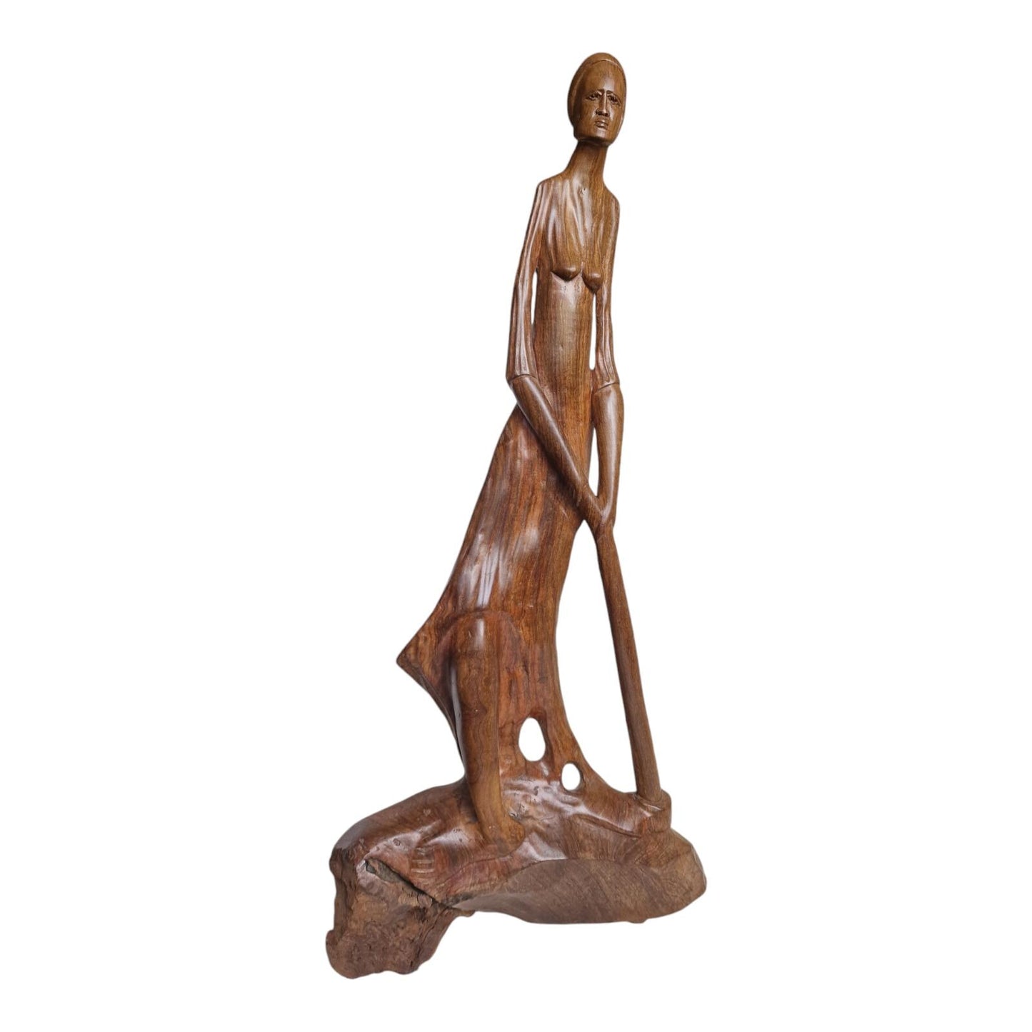Signed Melodie nDimande Wood Carving – South African Figural Art (68cm XL Sculpture)