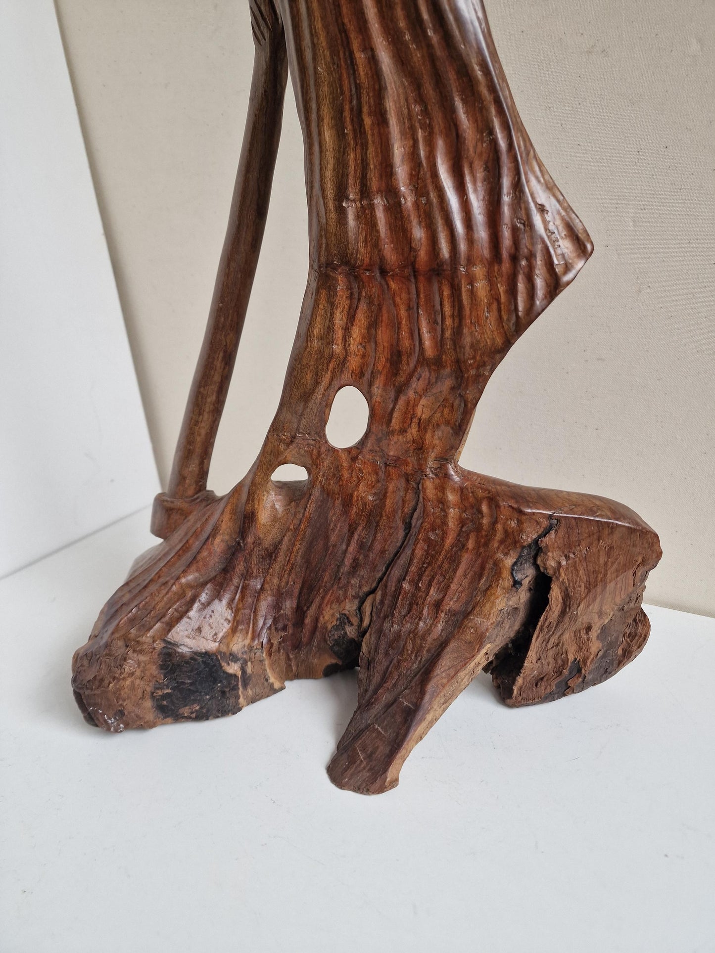 Signed Melodie nDimande Wood Carving – South African Figural Art (68cm XL Sculpture)