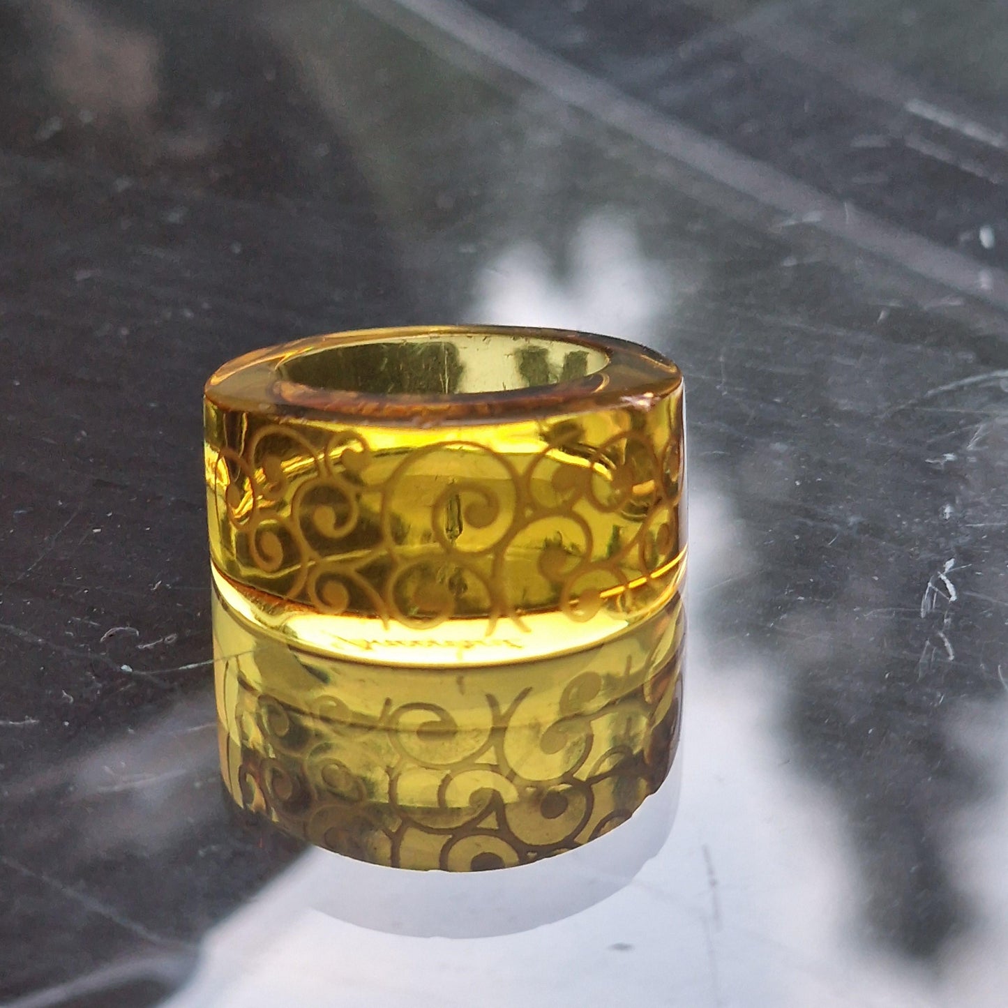 Baccarat France crystal Gustav Klimt hommage, kristallen ring designer, signed, 16,1, exclusive, limited, rare