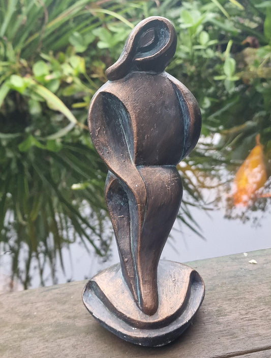 Bronze beeld, bronze figure, unknown designer, seems after alexander archipenko, 23 cm