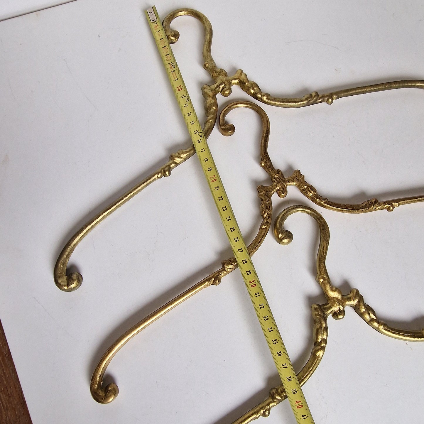 Antique Brass Clothes Hangers, Art Nouveau/Deco Style, Set of 3