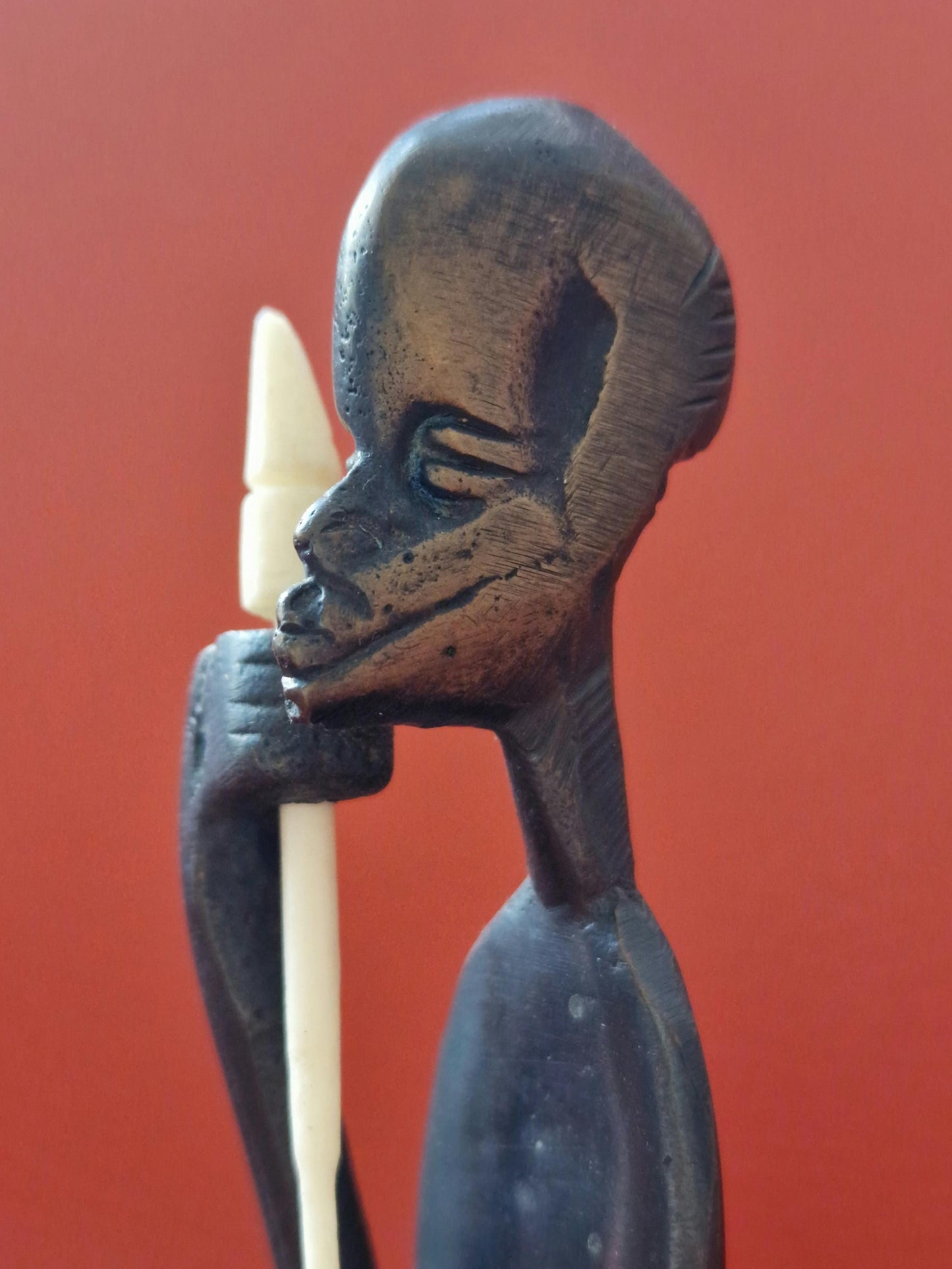 Vintage Bronze Goatherd Figurine, Ethiopian Folk Art