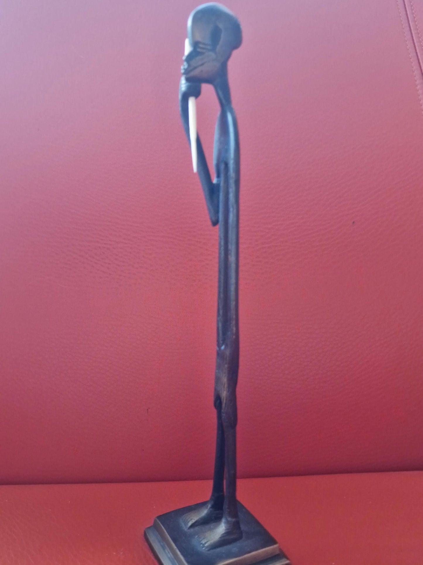 Vintage Bronze Goatherd Figurine, Ethiopian Folk Art