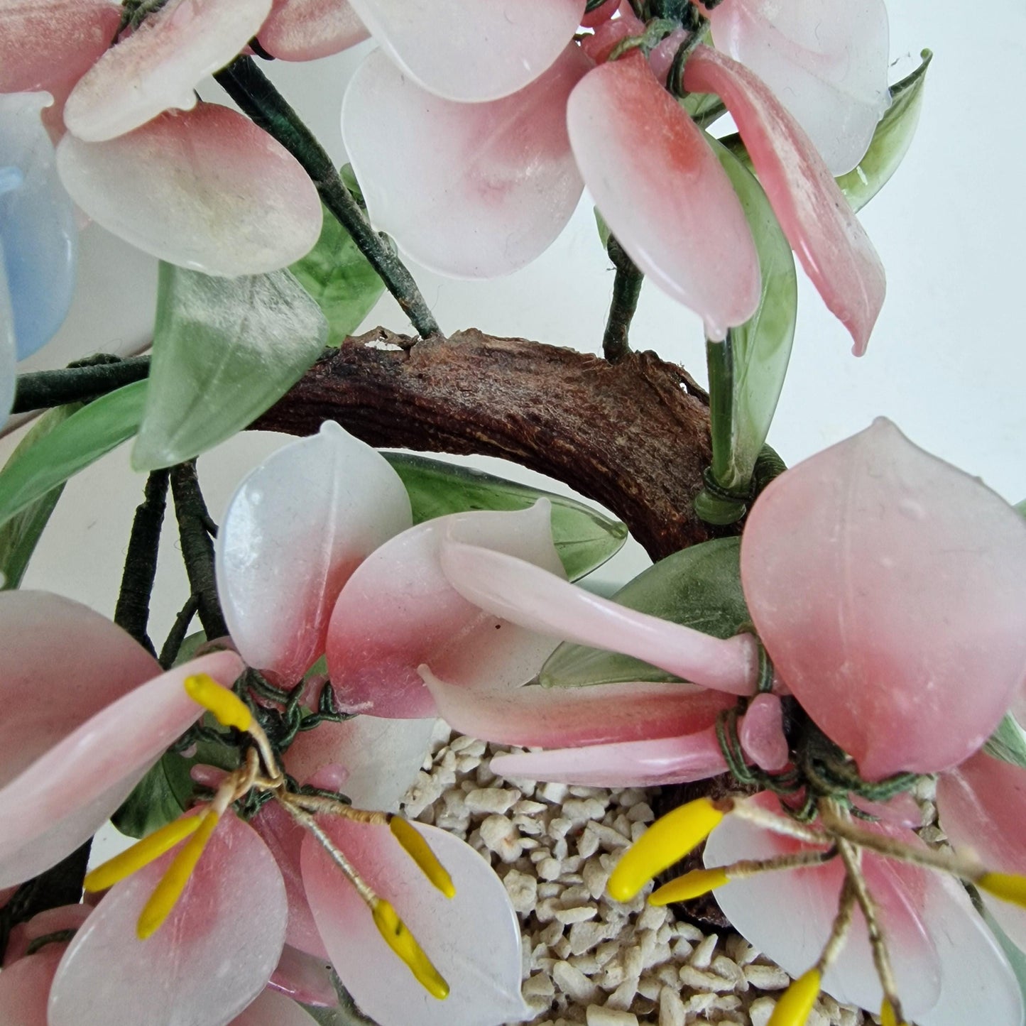 Chinese midcentury flower pot stone gem