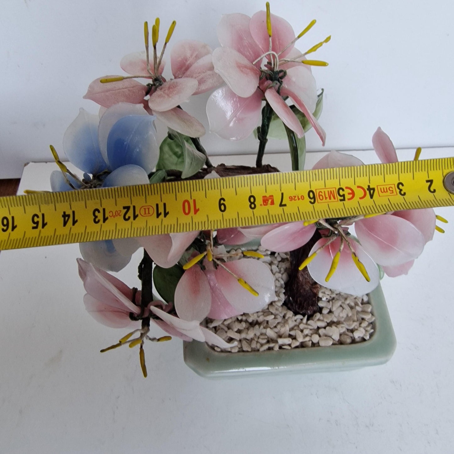 Chinese midcentury flower pot stone gem