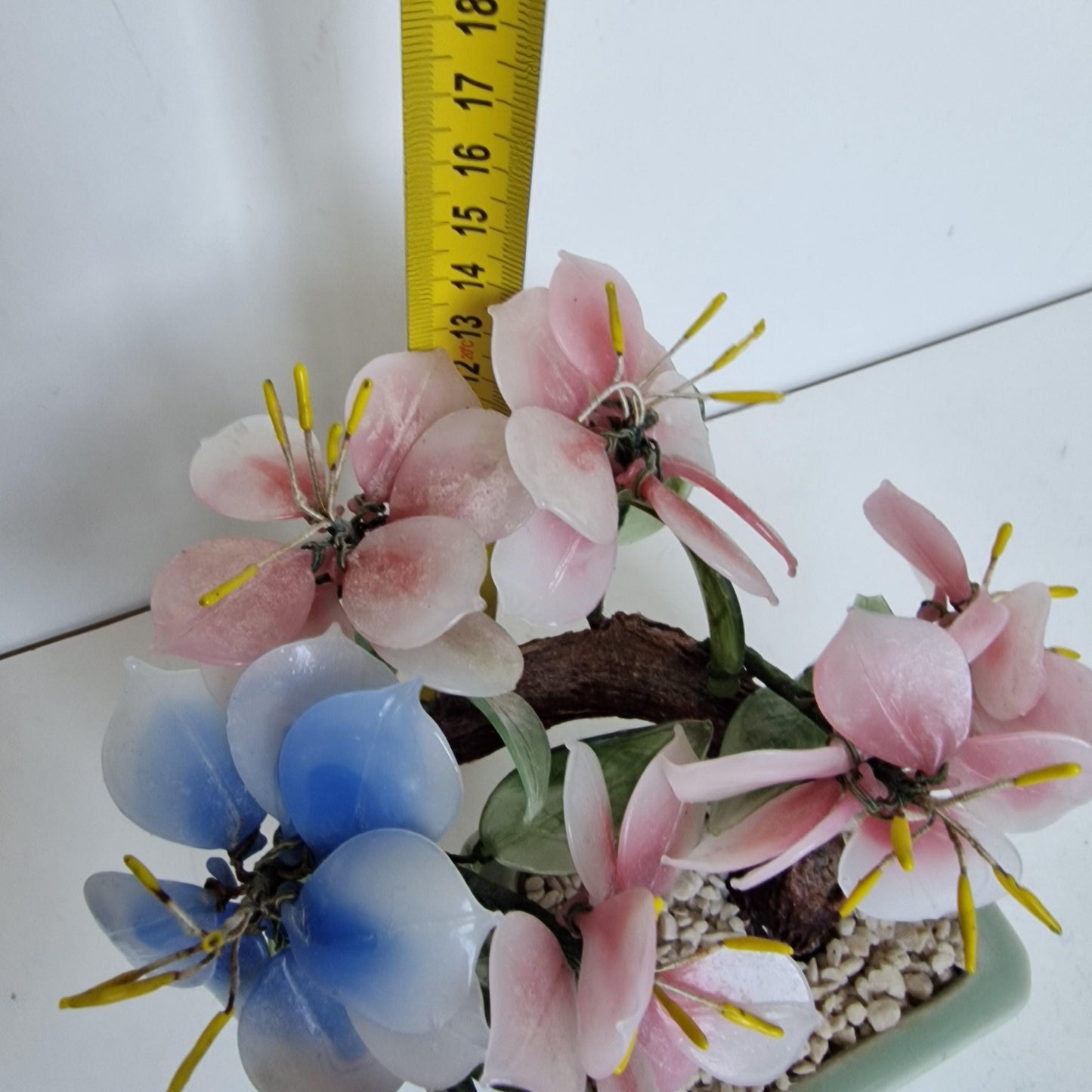 Chinese midcentury flower pot stone gem