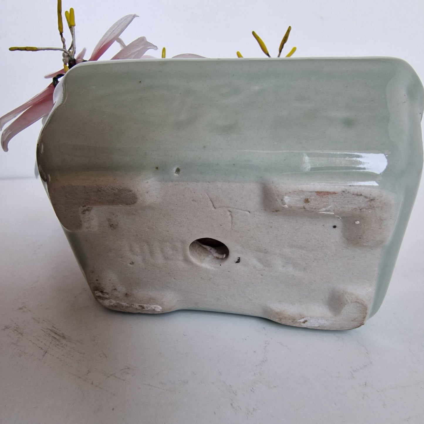 Chinese midcentury flower pot stone gem