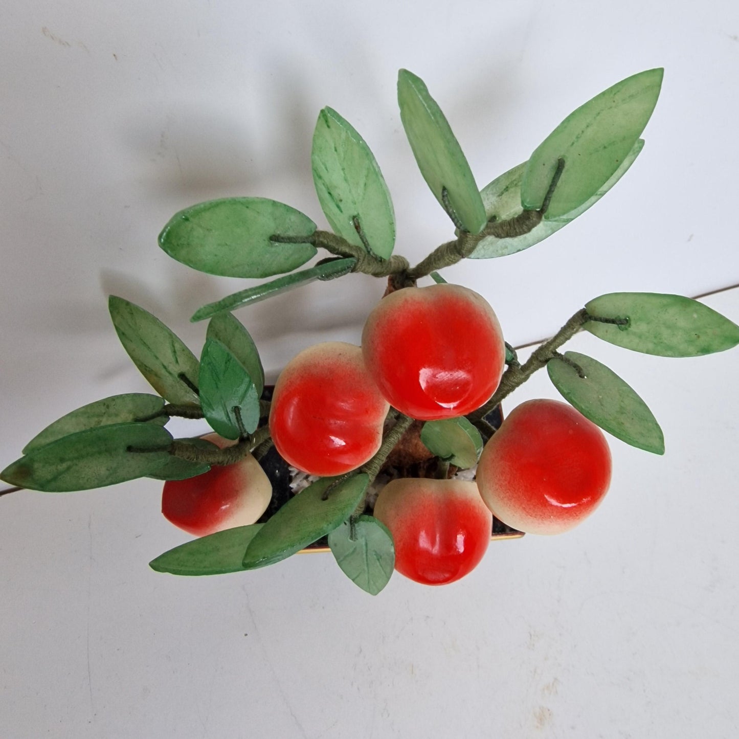 Chinese midcentury flower pot stone gem