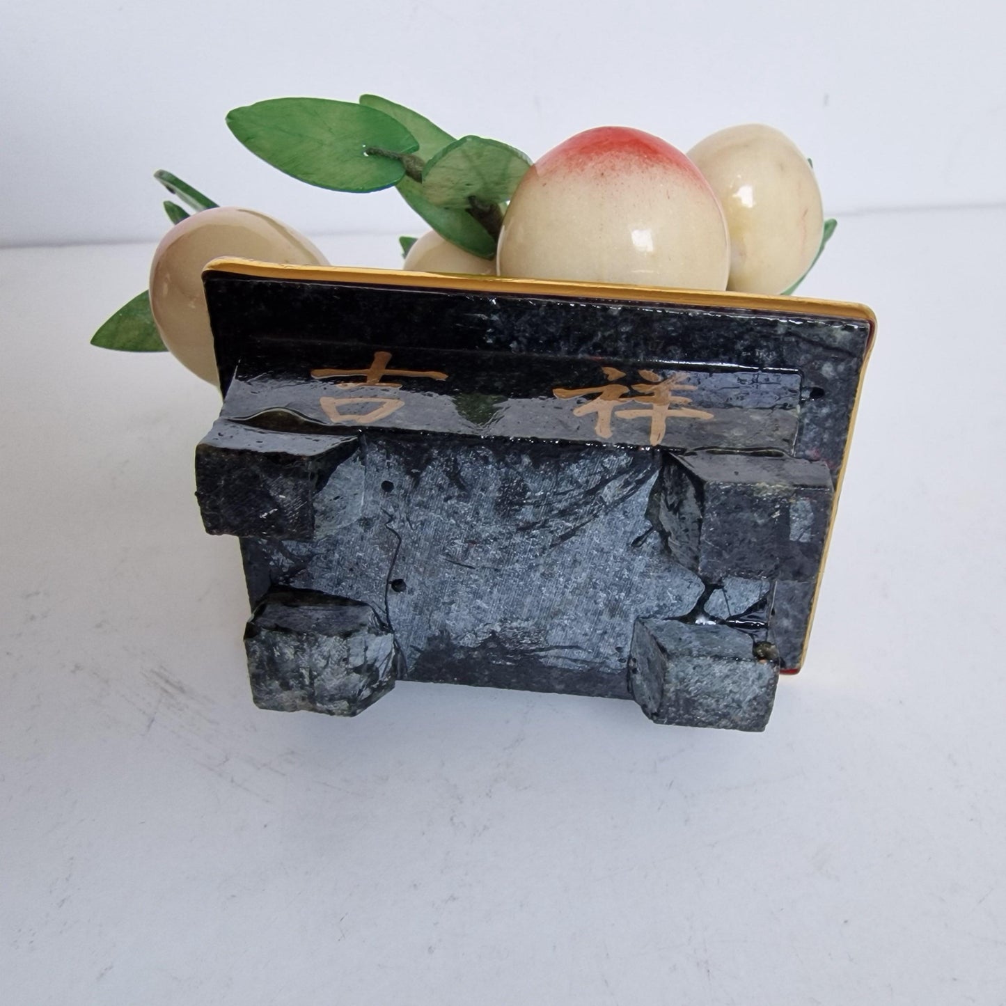 Chinese midcentury flower pot stone gem
