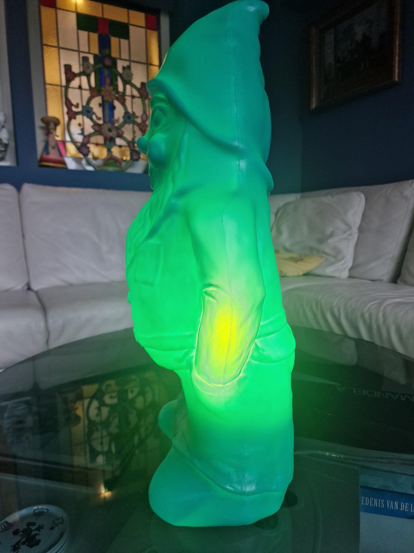 XL Vintage 70s Illuminated Gnome Lamp, Retired Display