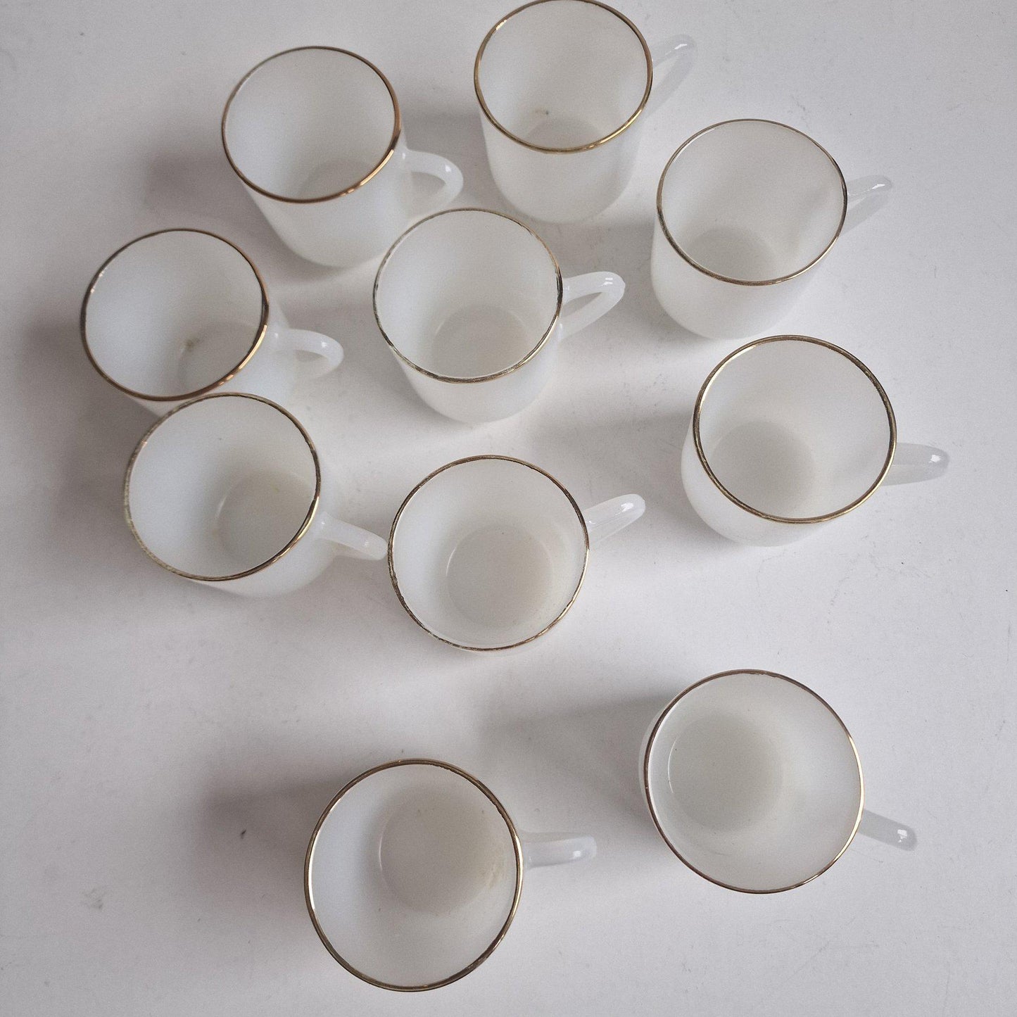 Vintage Arcopal Opaline Espresso Cups, 1970s French Coffee Set (10)
