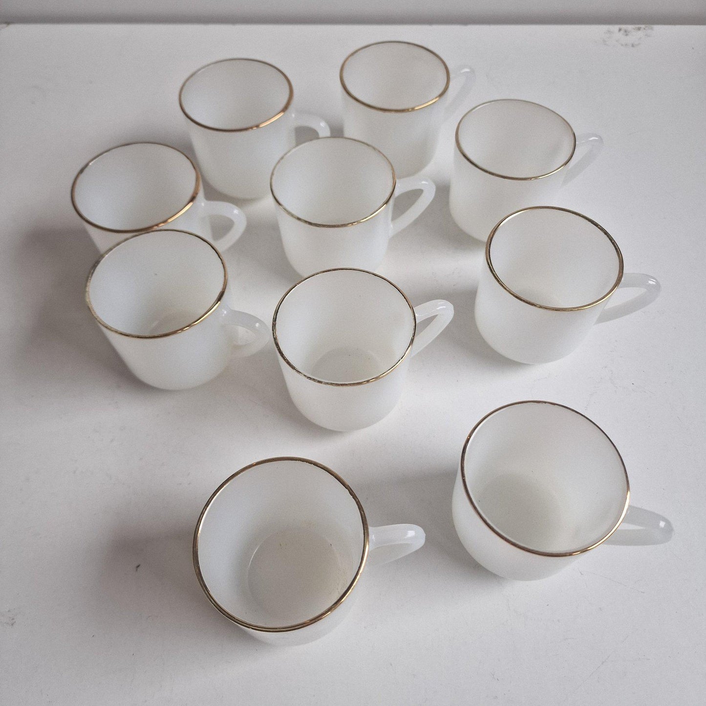 Vintage Arcopal Opaline Espresso Cups, 1970s French Coffee Set (10)