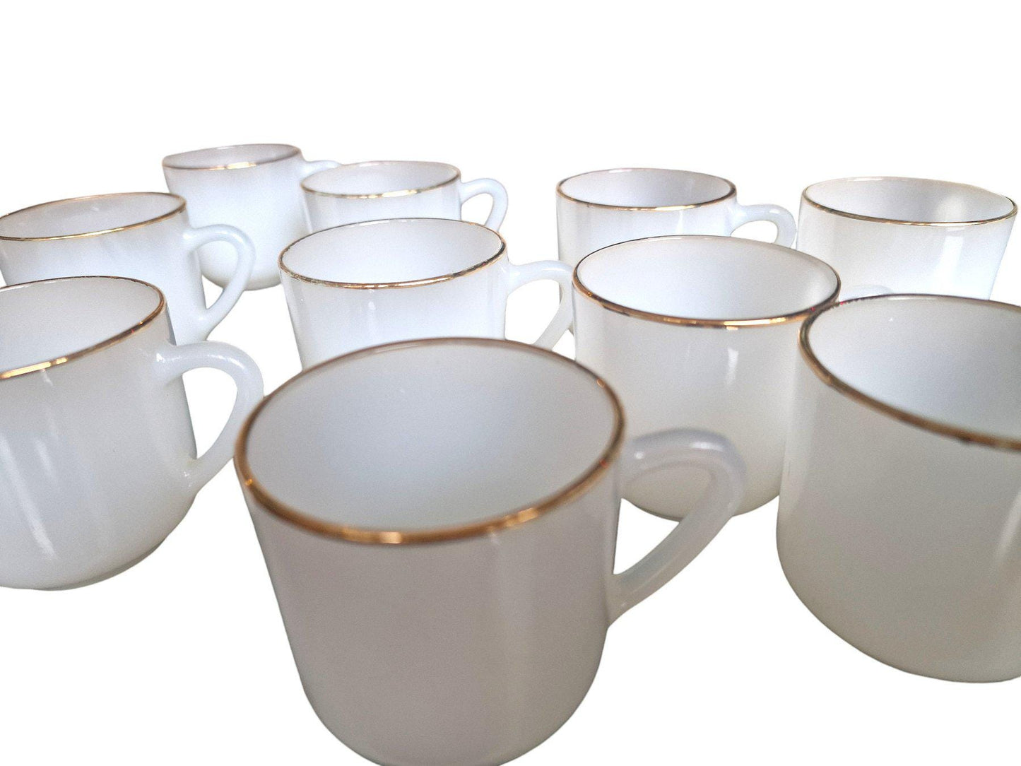 Vintage Arcopal Opaline Espresso Cups, 1970s French Coffee Set (10)