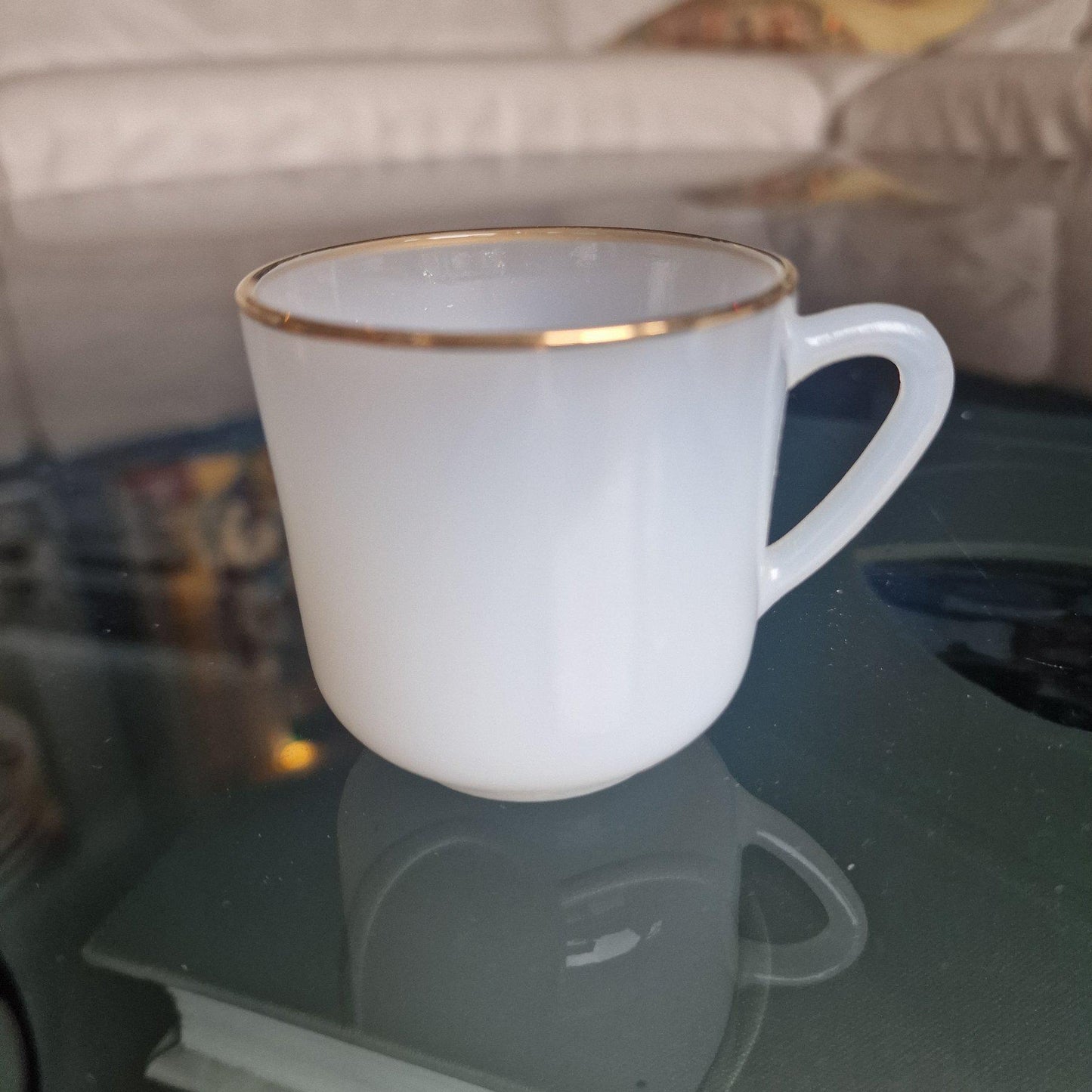 Vintage Arcopal Opaline Espresso Cups, 1970s French Coffee Set (10)