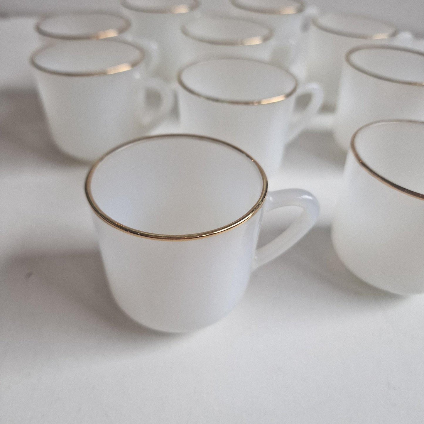 Vintage Arcopal Opaline Espresso Cups, 1970s French Coffee Set (10)