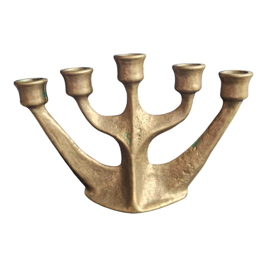 HORST Dalbeck Brutalist massive Bronze Menorah - Vintage Candlestick