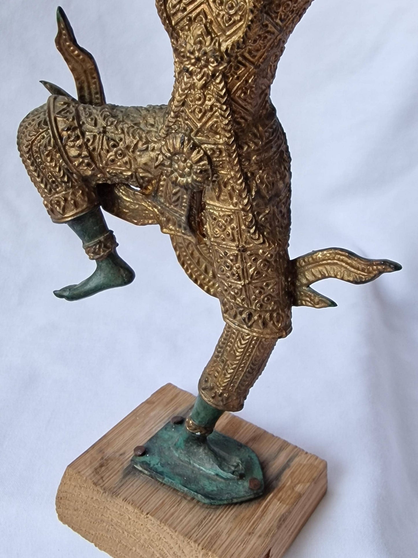Thai Bronze Deity Figurine, Antique Temple Dancer Statue