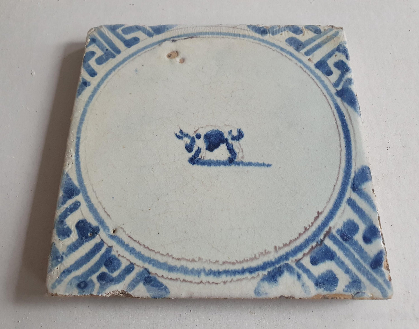 Antique Dutch Tile – Bull, Wan-Li Motif, Circa 1625