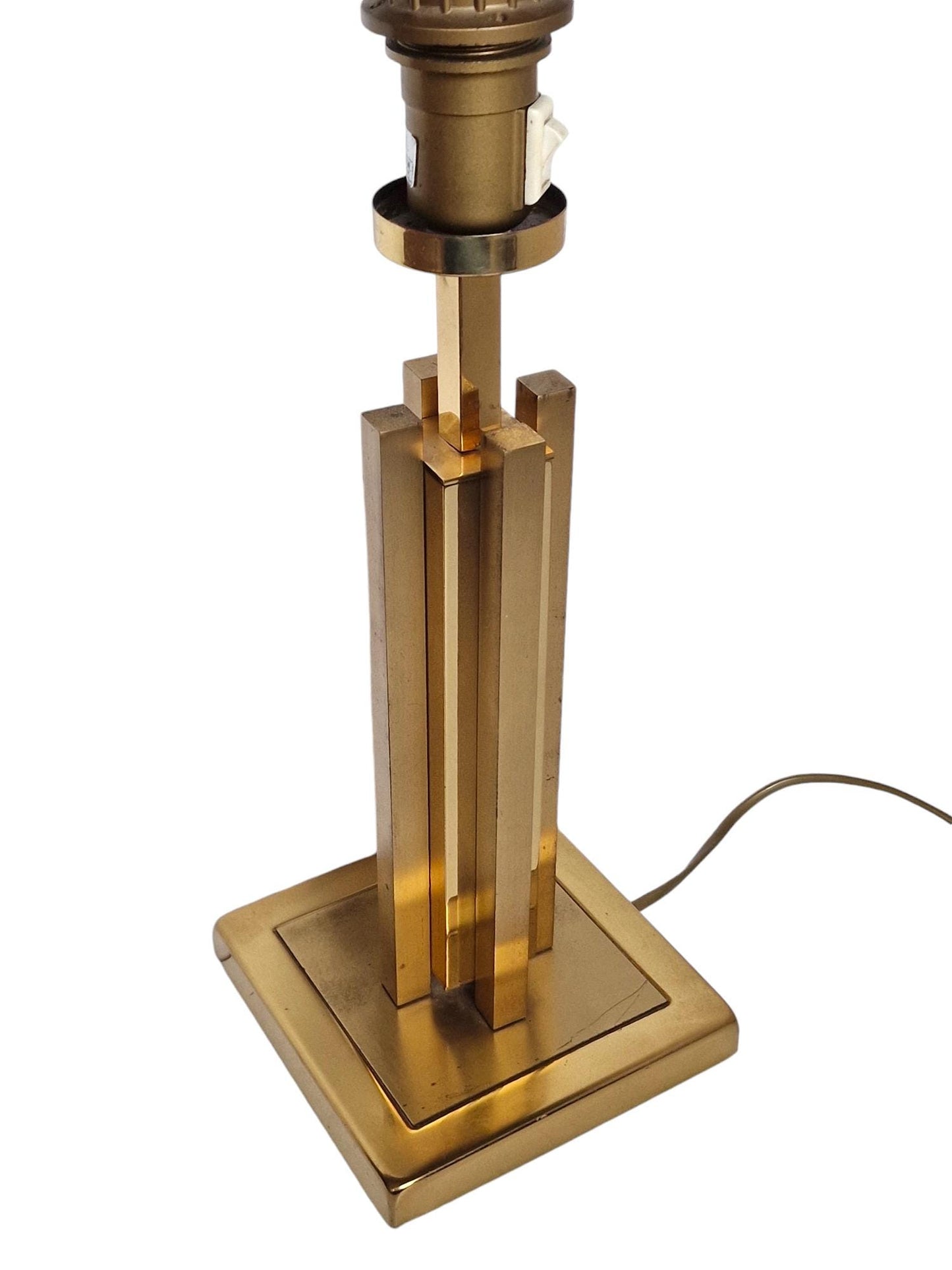 80s Brass Skyscraper Table Lamp, Hollywood Regency Style