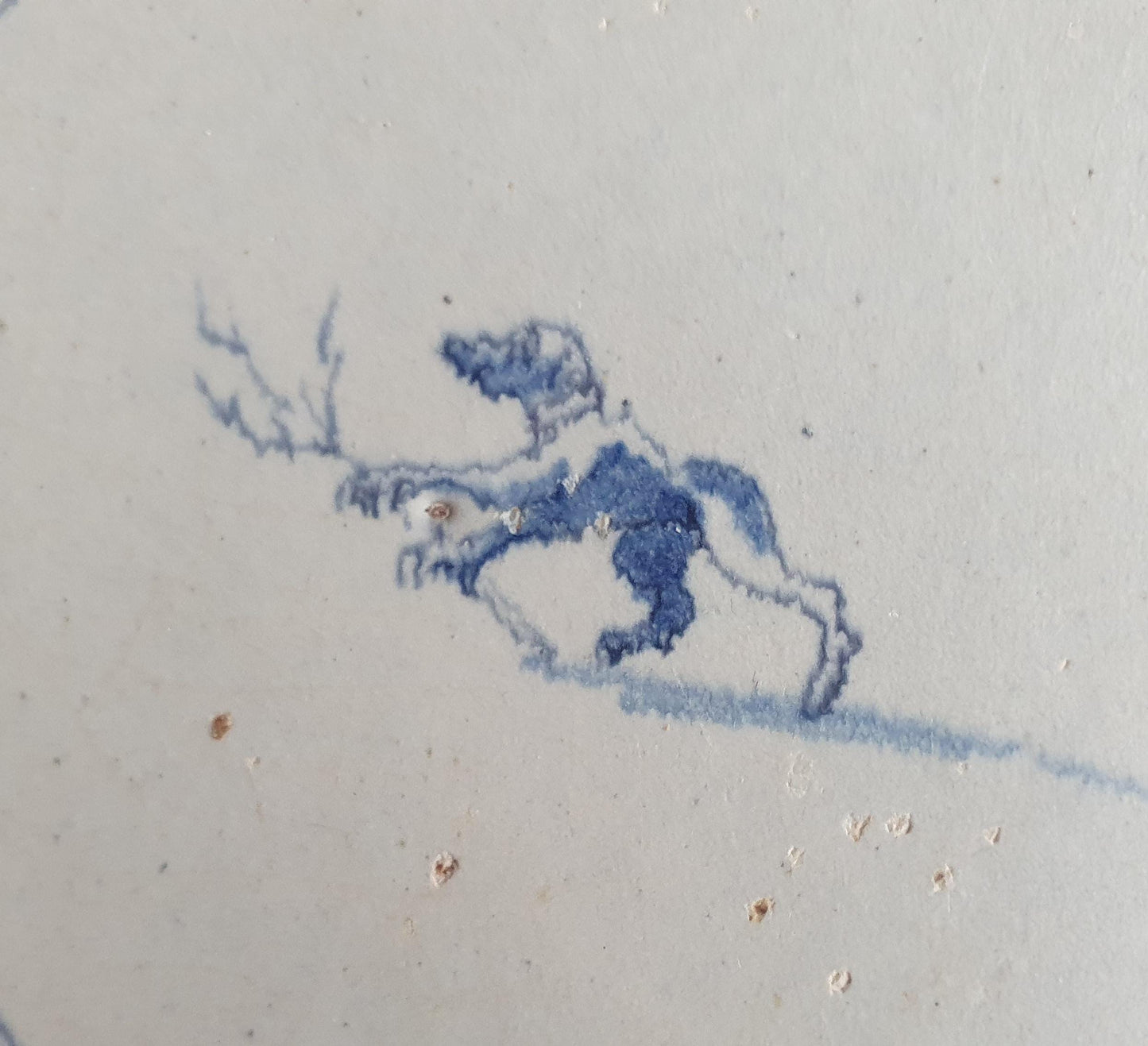 Antique Dutch Delft Tile – Monkey Wan-Li, Circa 1625