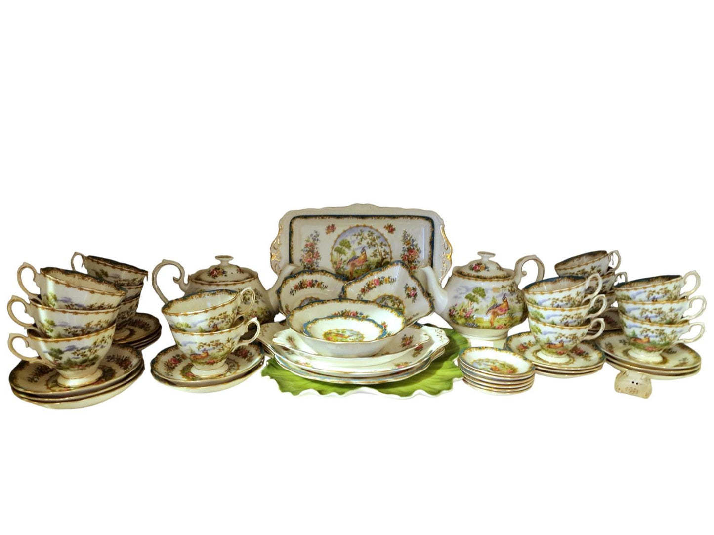 LARGE SERVICE Chelsea Bird Royal Albert 53 part large coffee tea porcelain luxe pheasant