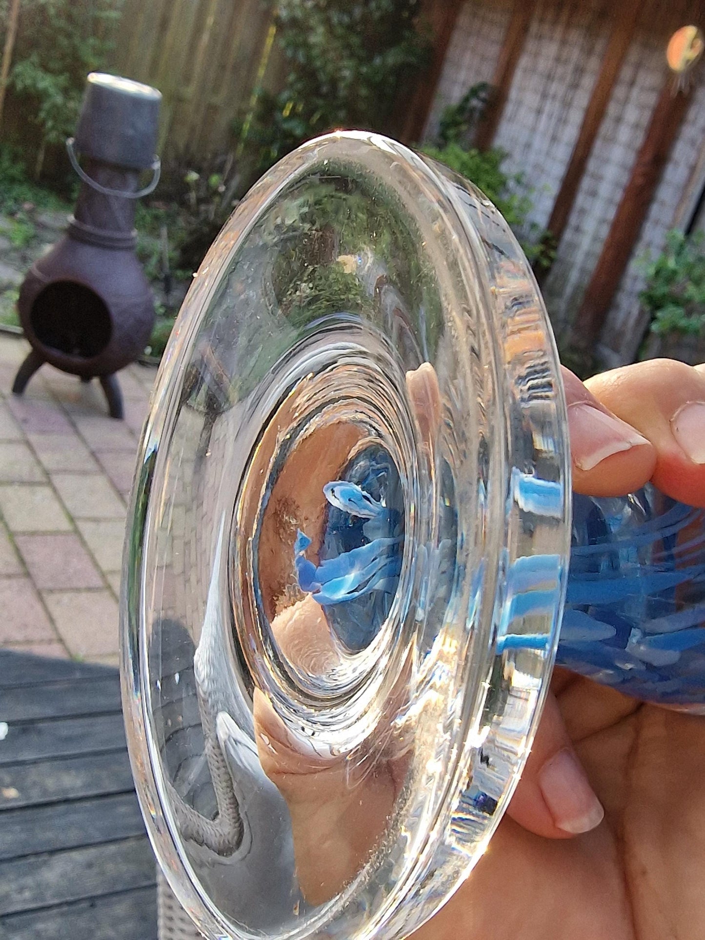 Pruikenbol leerdam antiek glas dikwandige zware object glass wig wigstand wigsphere