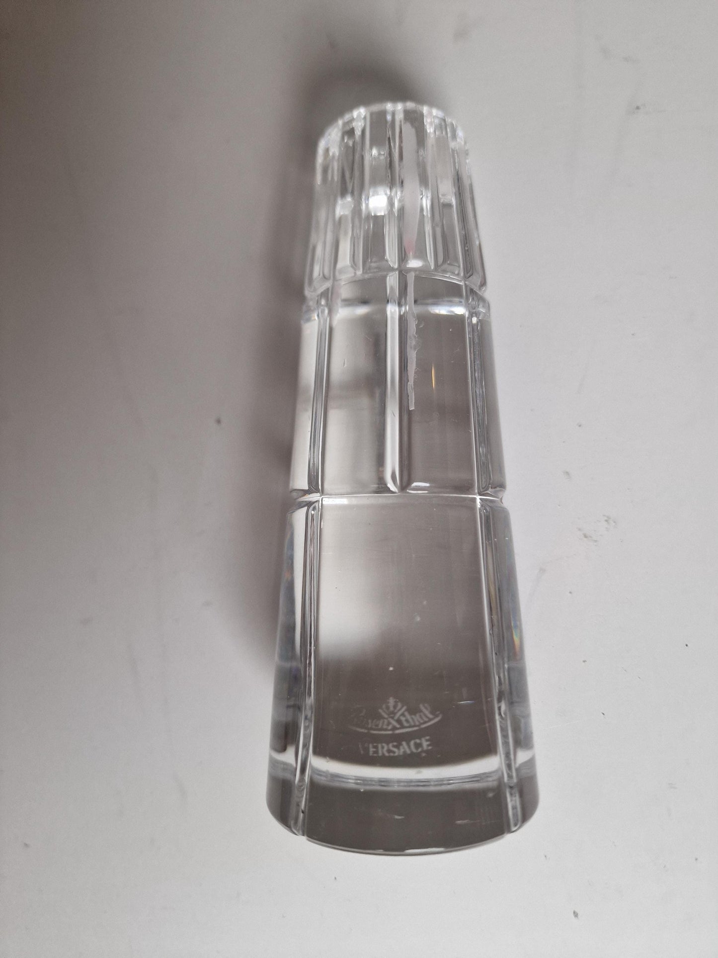 Versace Medusa Crystal Candlestick, Facet Cut Candleholder