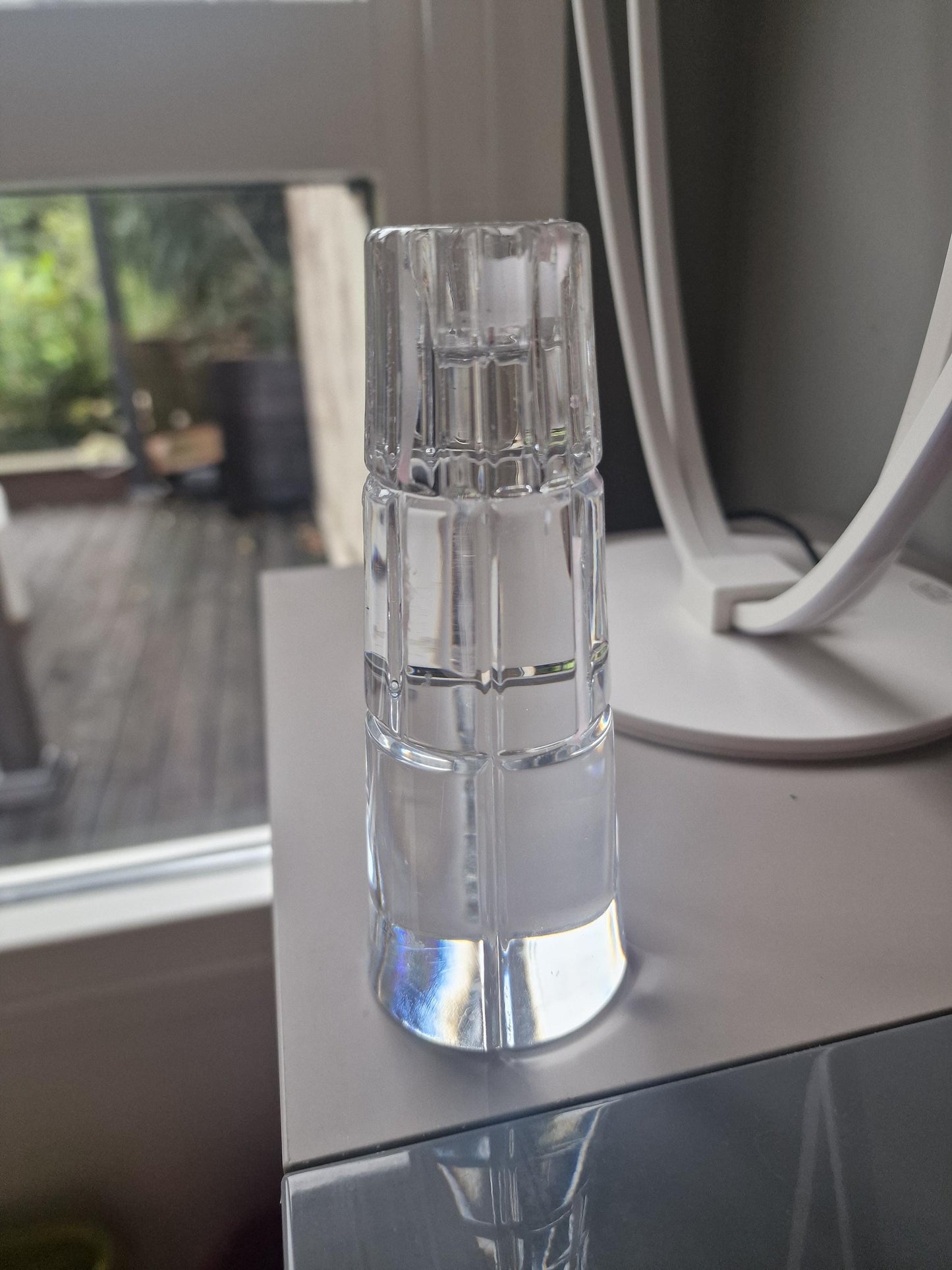 Versace Medusa Crystal Candlestick, Facet Cut Candleholder