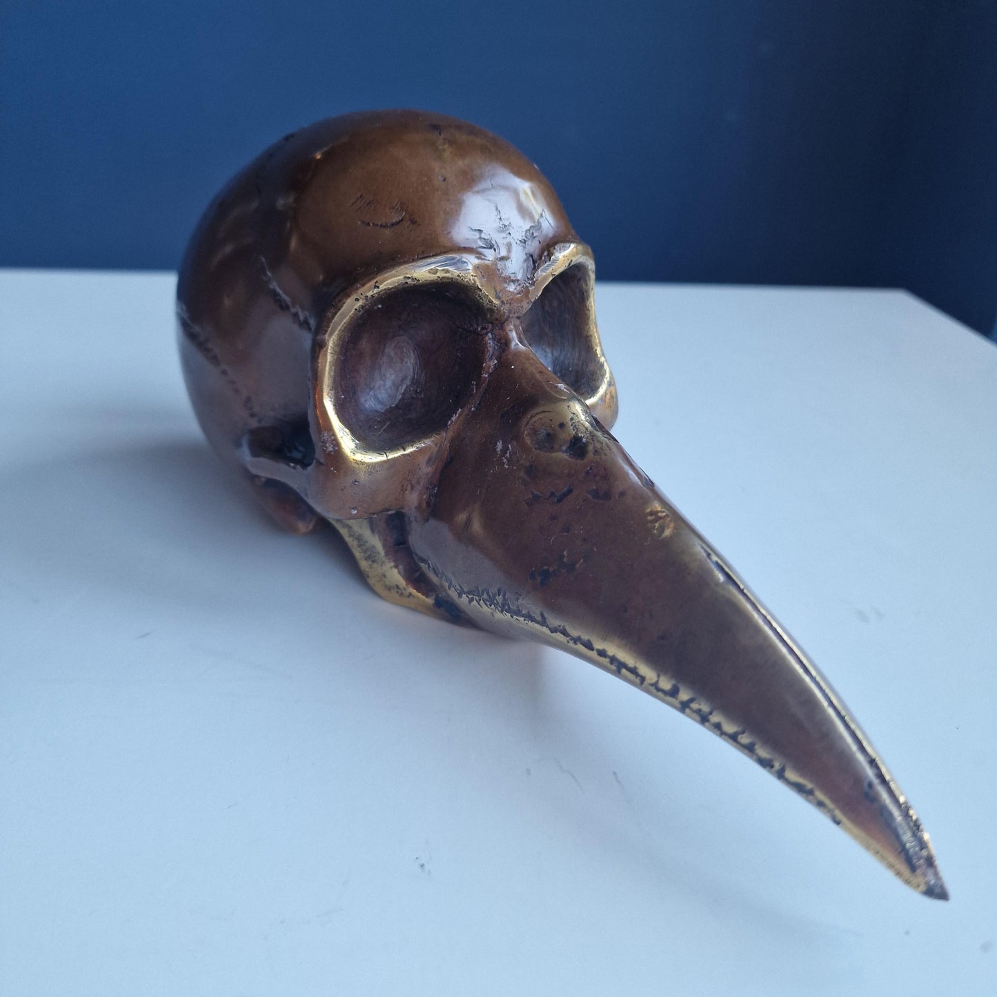 plaque doctor bronze skull pest masker bronzen raven schedel