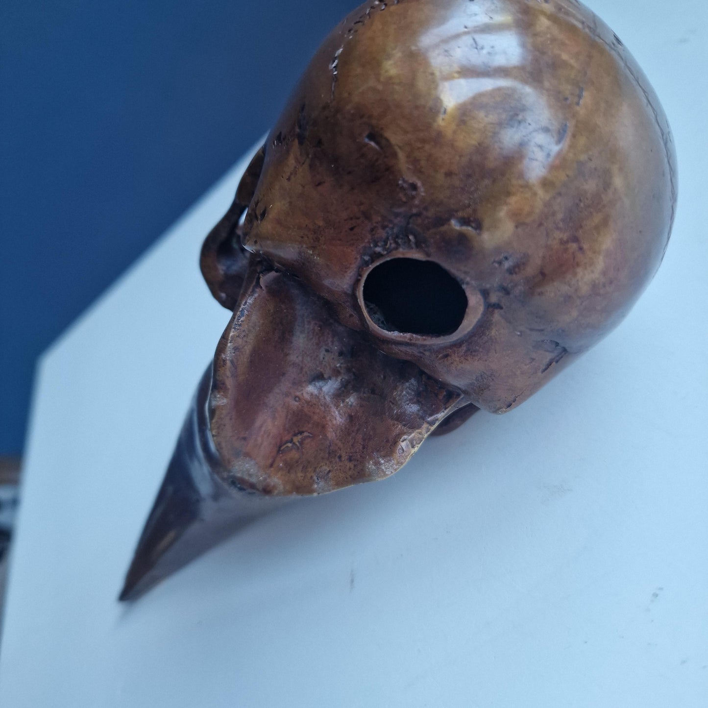 plaque doctor bronze skull pest masker bronzen raven schedel