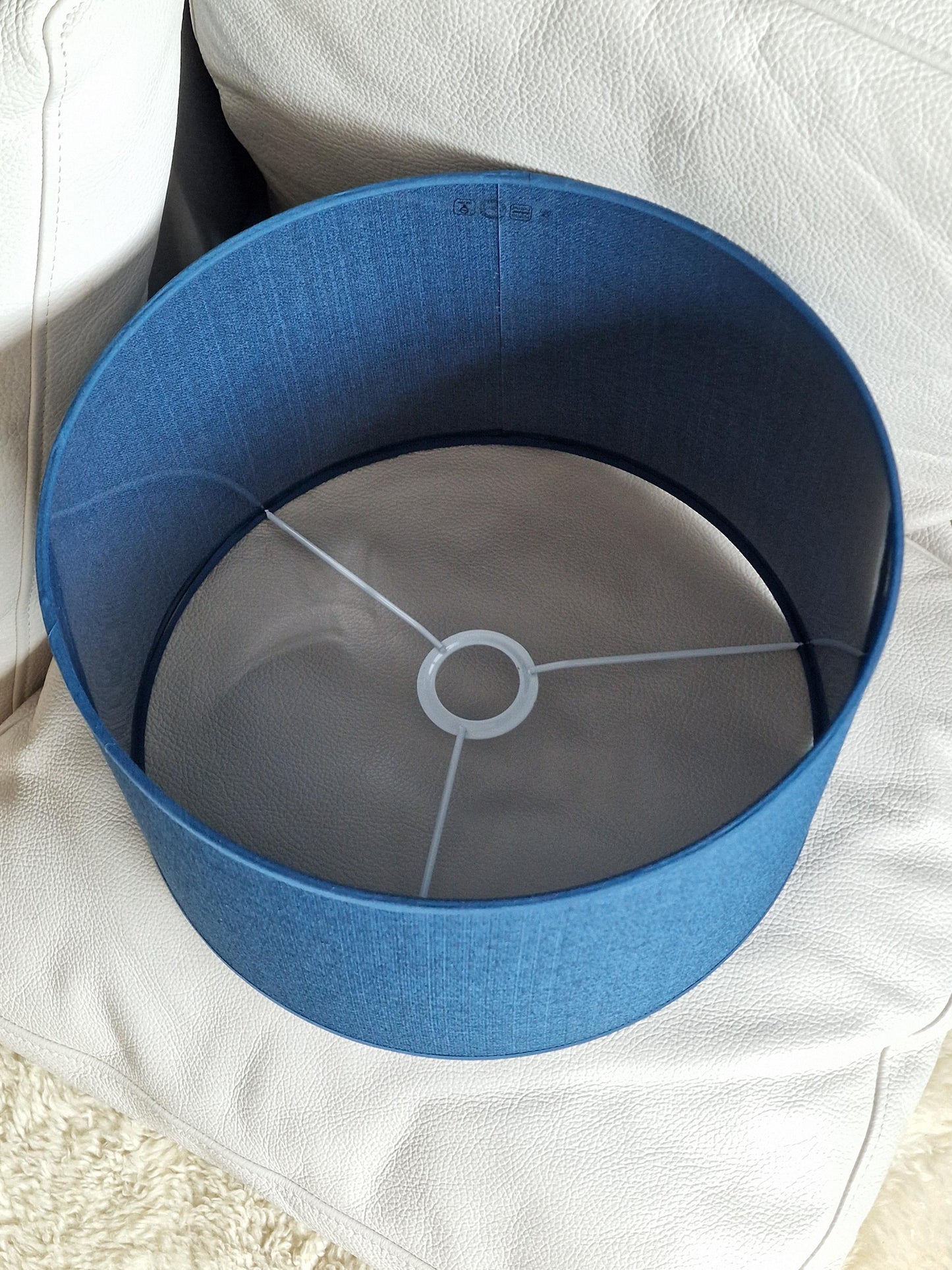 Delft Blue Linen Lampshades, Handmade Dutch Design, Large 35cm (Pair)
