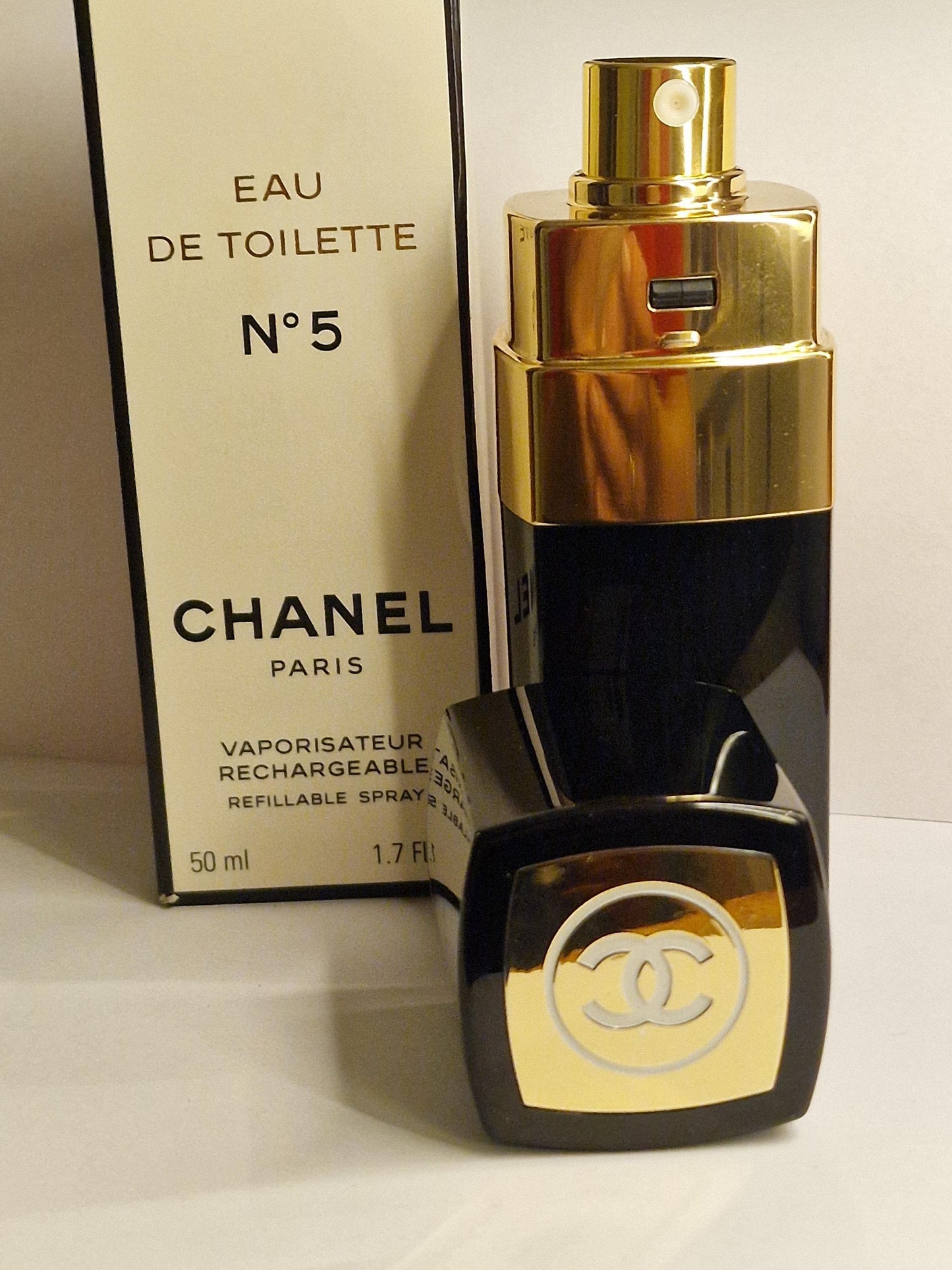 Vintage Chanel No. 5 Eau de Toilette, Collectible Bottle, 1.5 oz