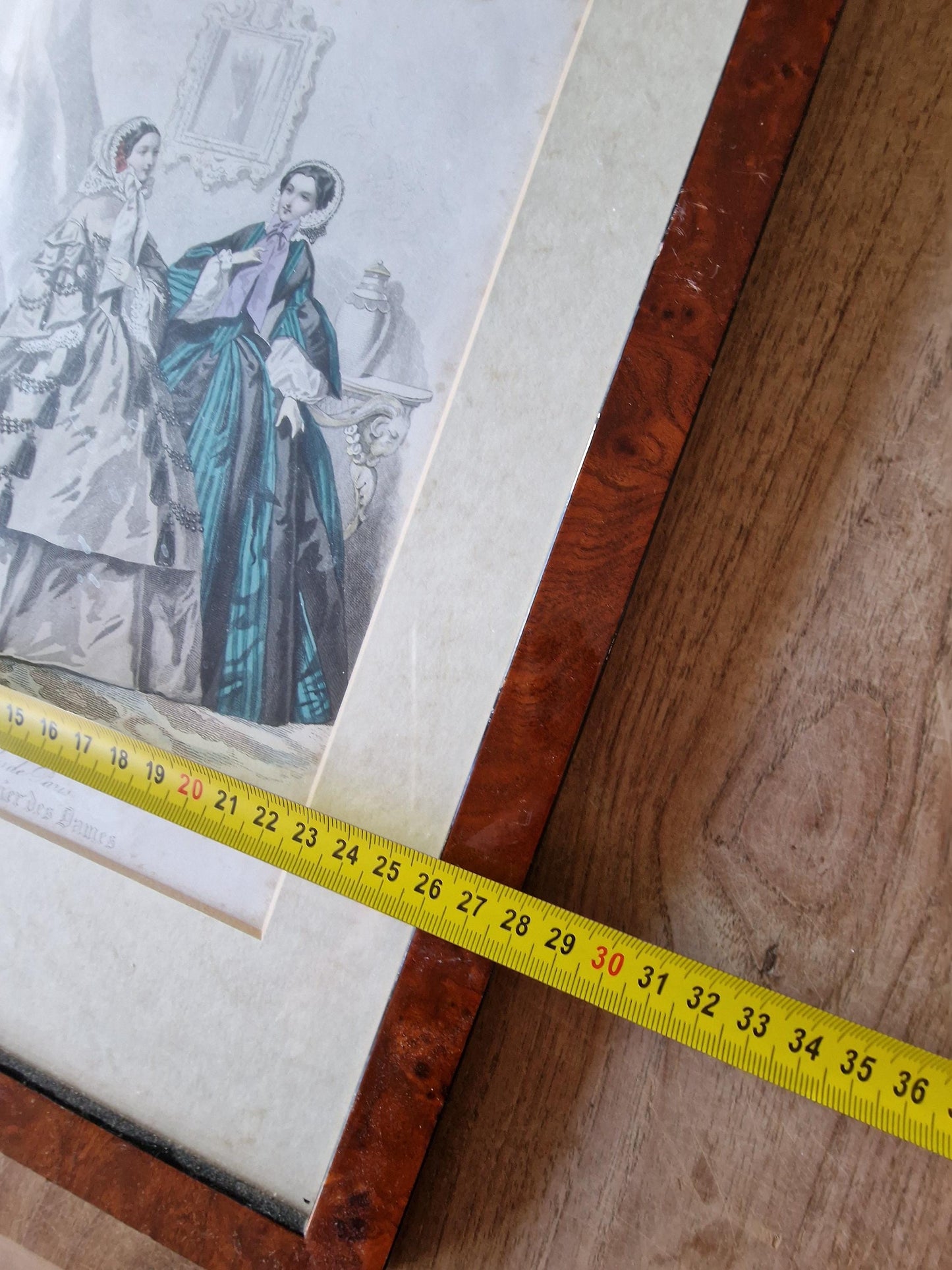 Antique Paris Fashion Engravings, Framed Set