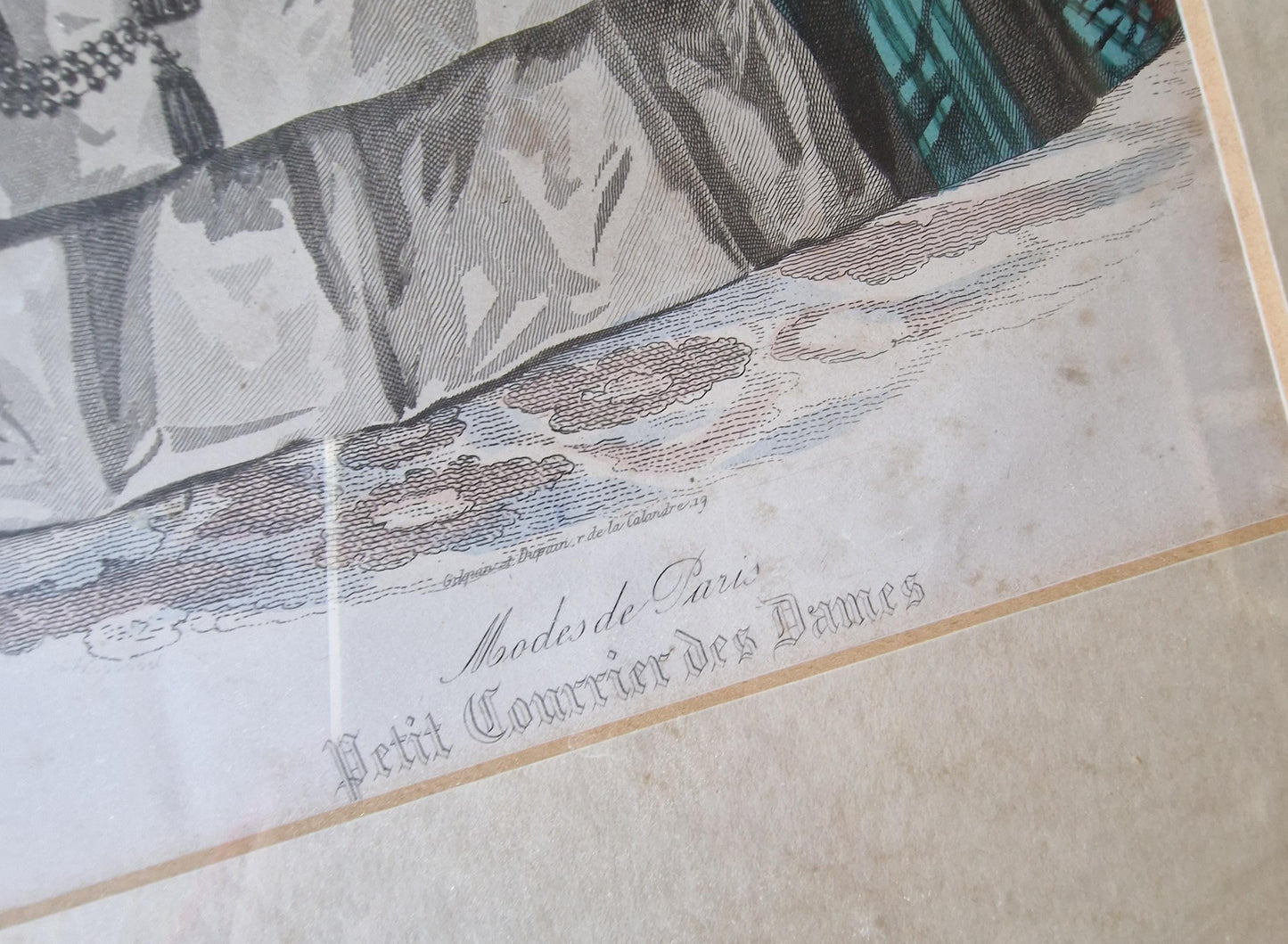 Antique Paris Fashion Engravings, Framed Set