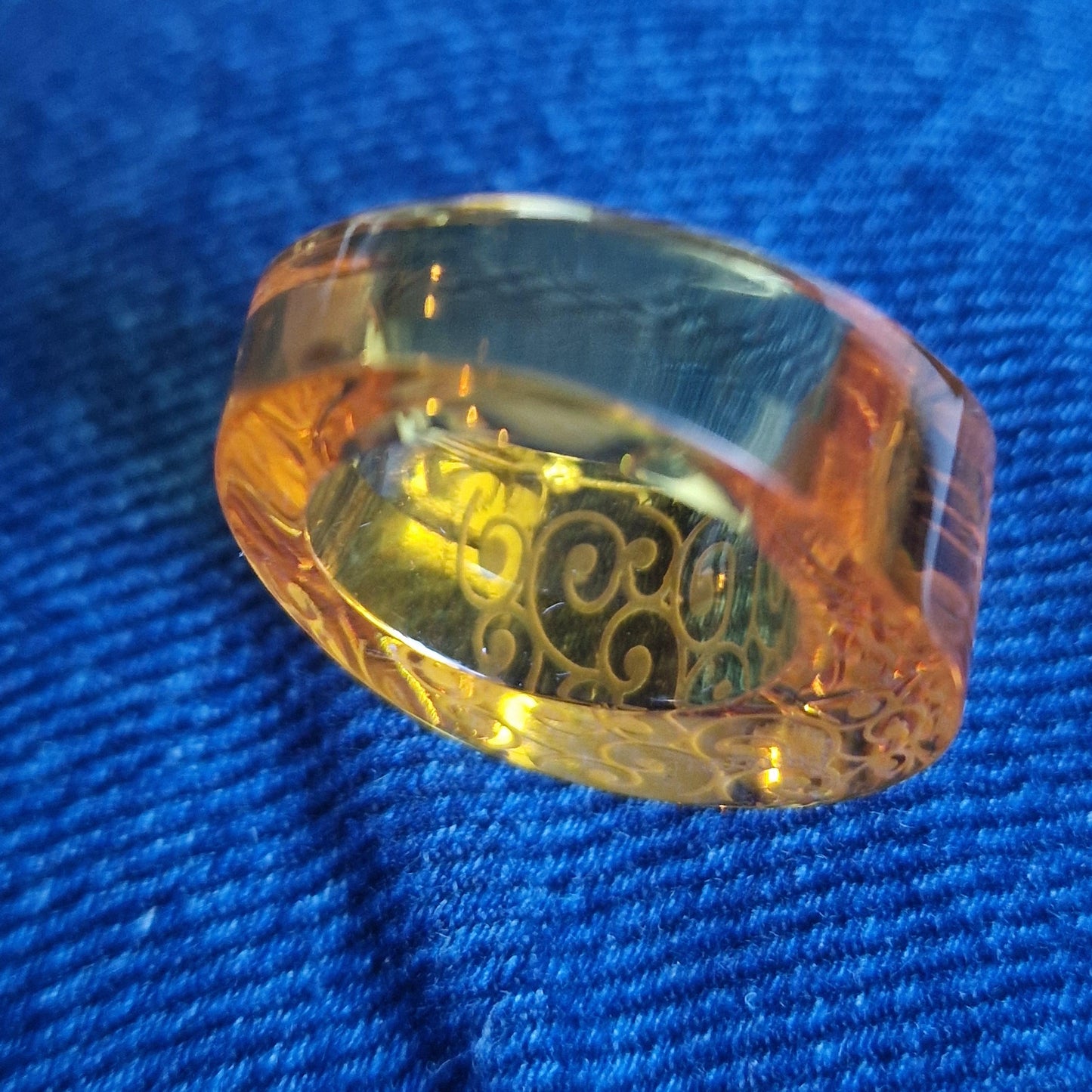 Baccarat France crystal Gustav Klimt hommage, kristallen ring designer, signed, 16,1, exclusive, limited, rare