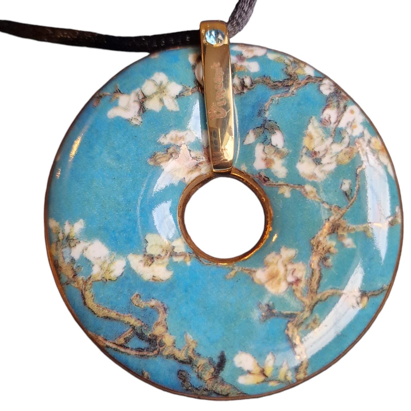 Goebel Vincent van Gogh Porcelain Pendant Necklace, Rhinestone Accent
