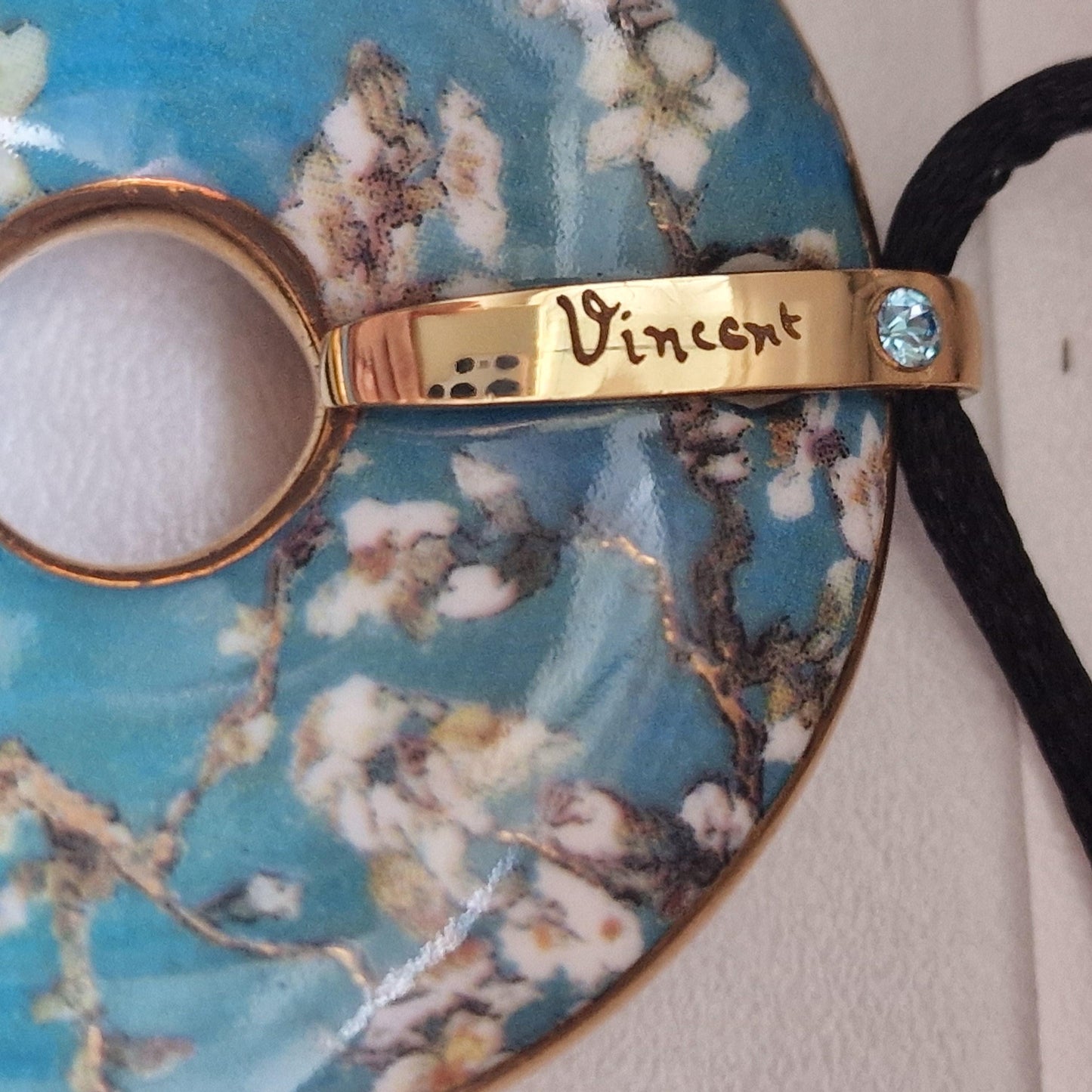 Goebel Vincent van Gogh Porcelain Pendant Necklace, Rhinestone Accent