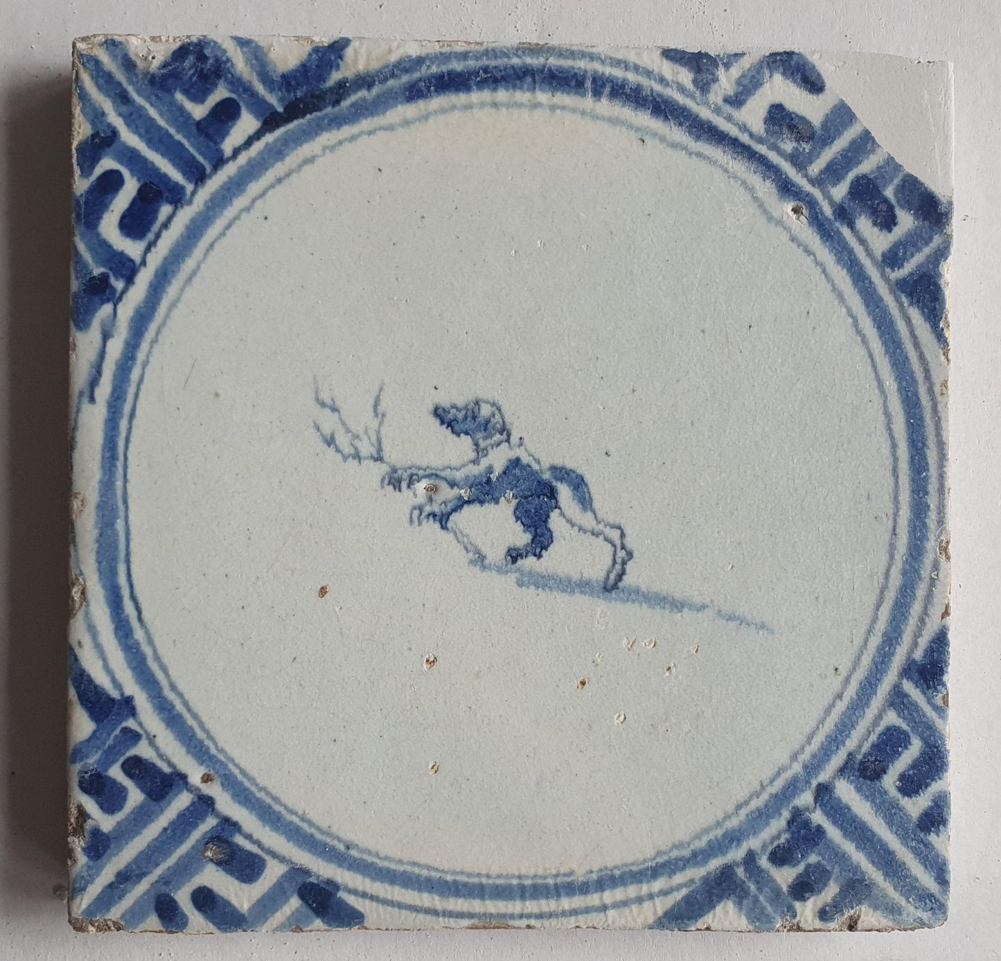 Antique Dutch Delft Tile – Monkey Wan-Li, Circa 1625