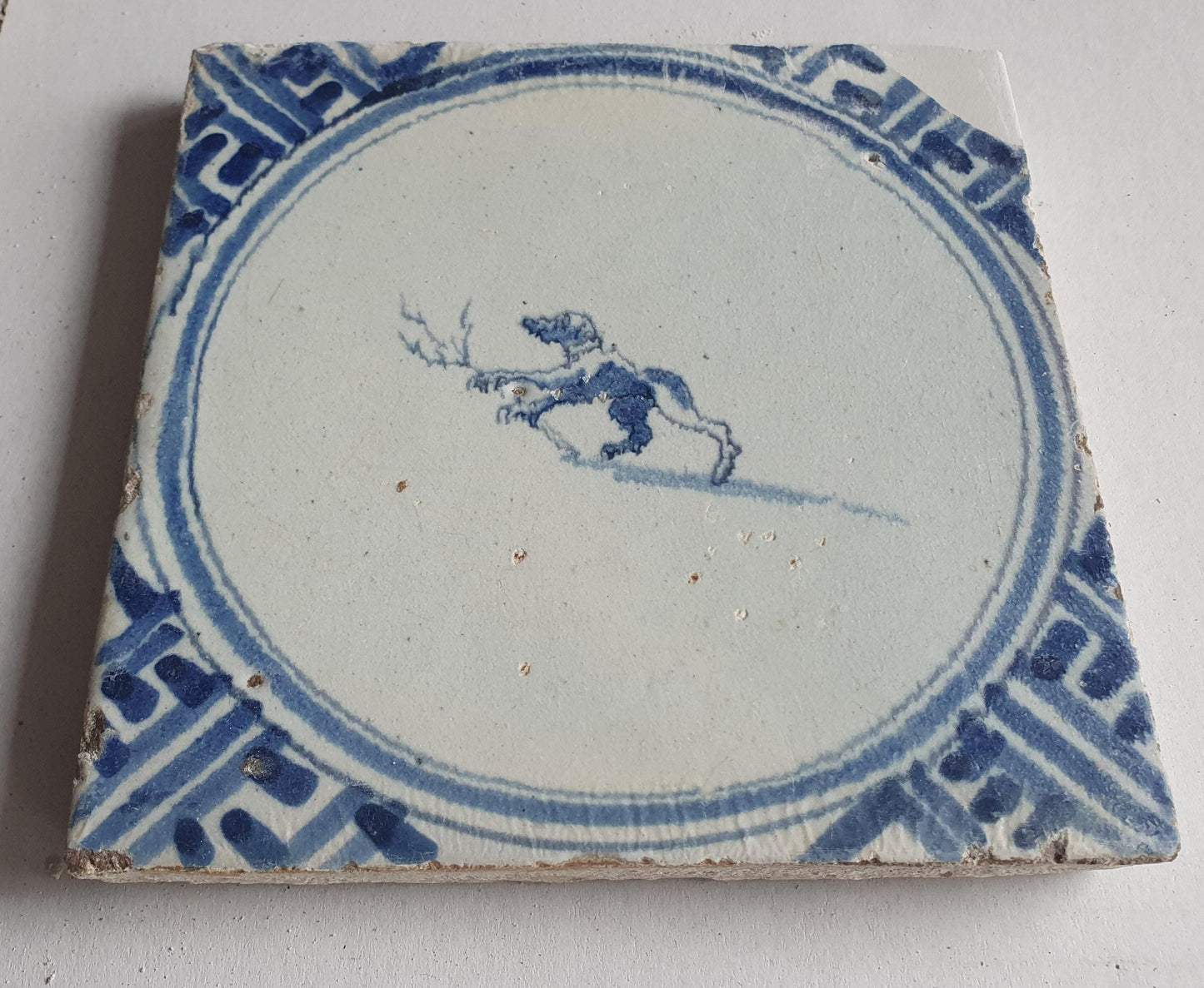 Antique Dutch Delft Tile – Monkey Wan-Li, Circa 1625