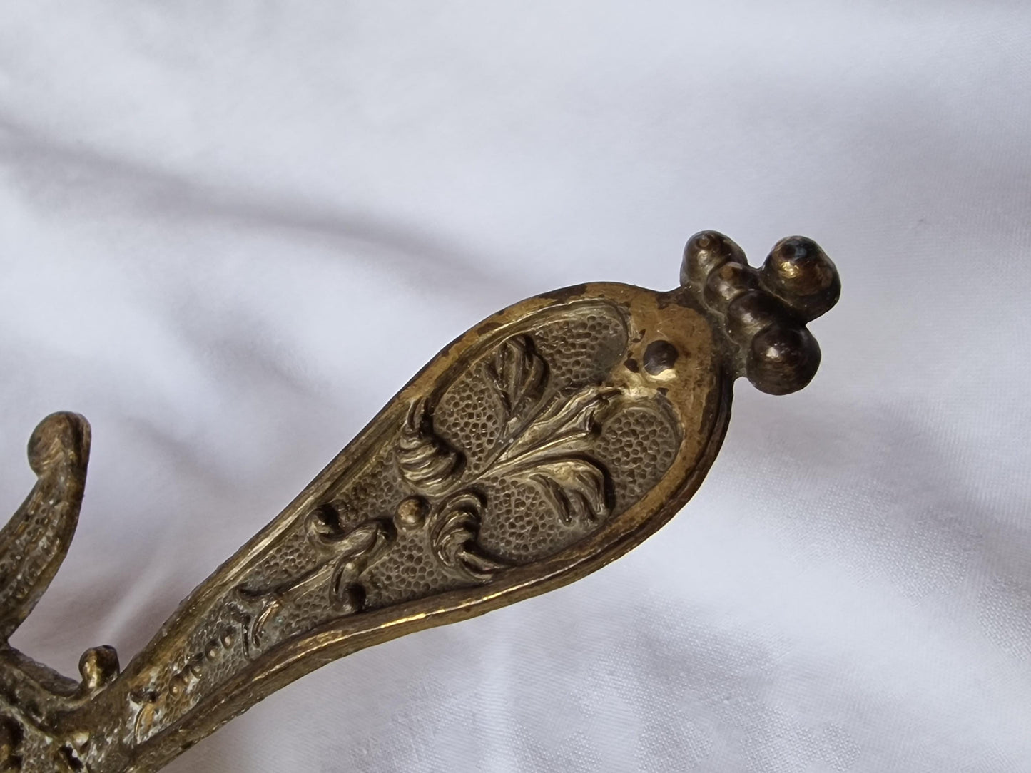 Antique Gilt Brass Candlestick Blaker, Victorian Bird Design