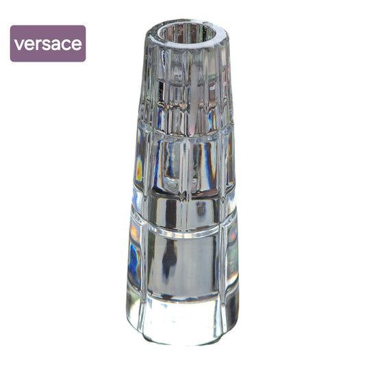 Versace Medusa Crystal Candlestick, Facet Cut Candleholder