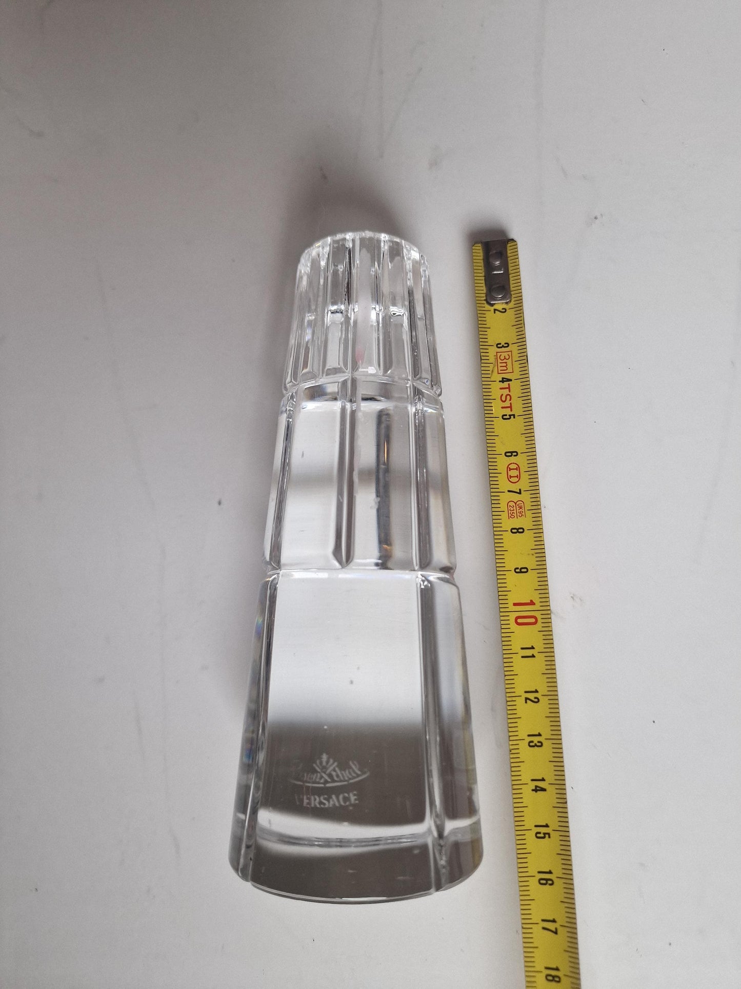 Versace Medusa Crystal Candlestick, Facet Cut Candleholder