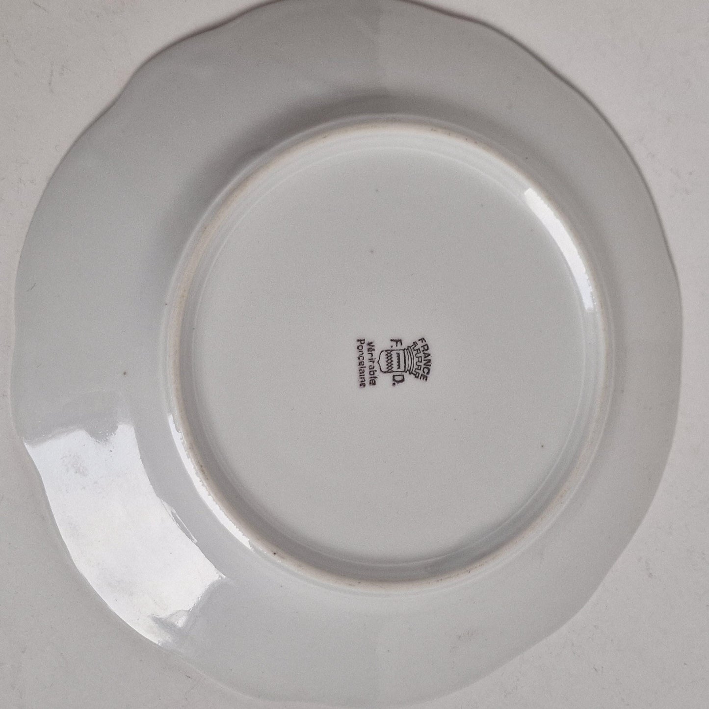 Vintage FD France Porcelain Buick Car Plate, Gold Trim